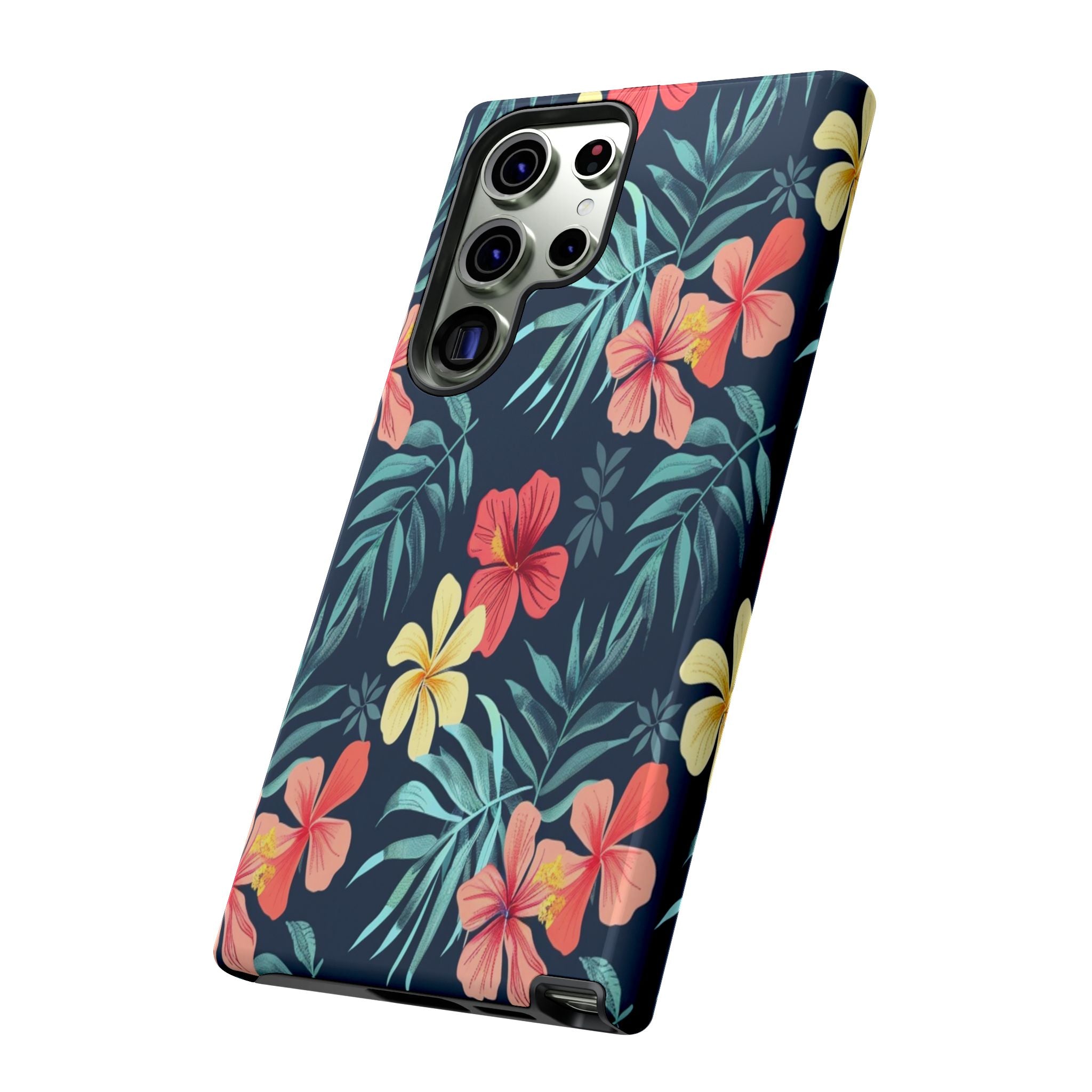 Tropical Hibiscus Navy Case