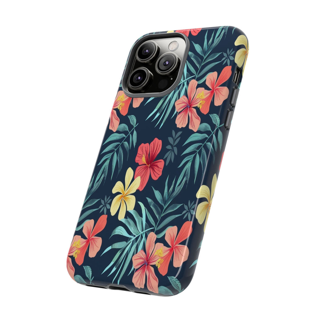 Tropical Hibiscus Navy Case