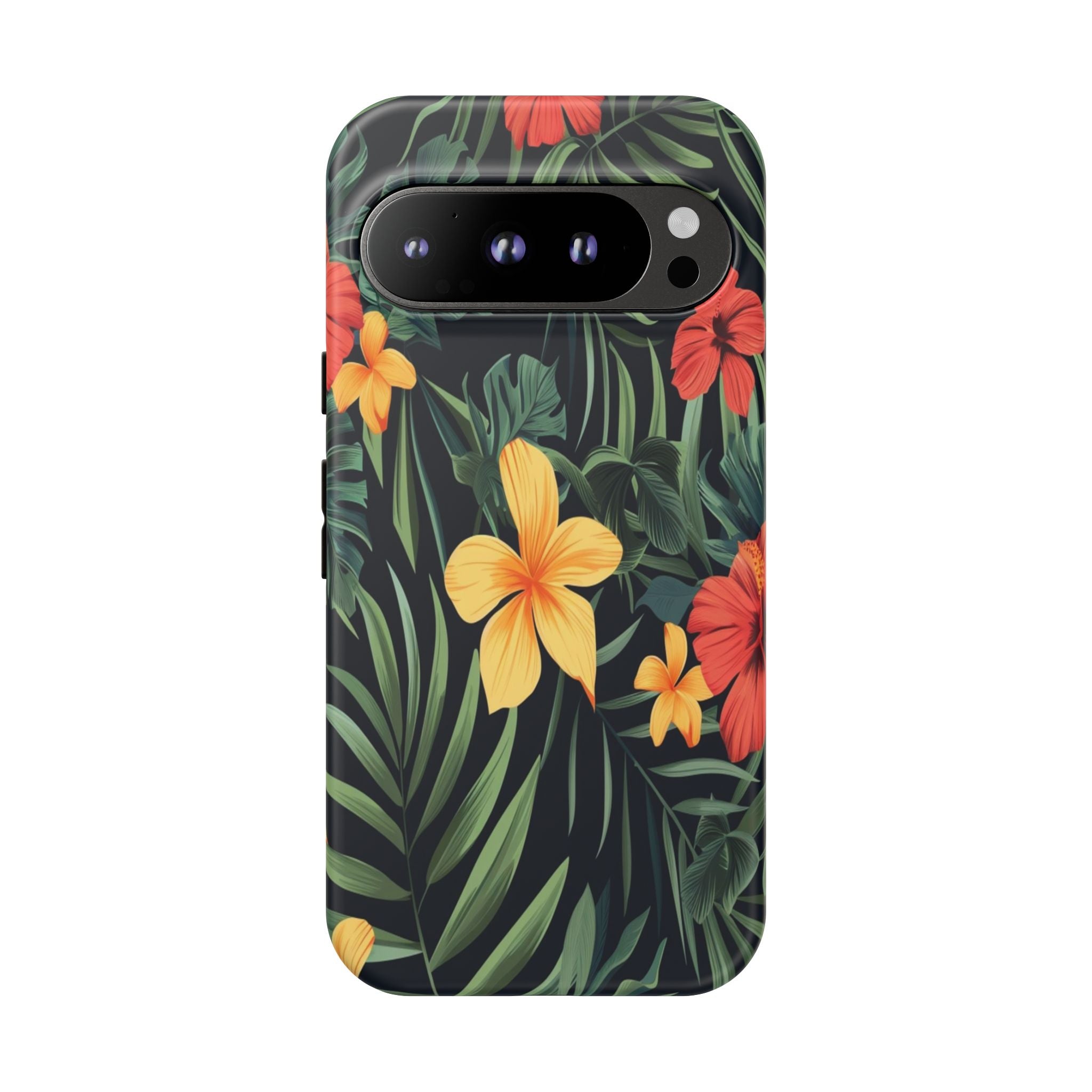 Tropical Hibiscus and Plumeria Seamless Pattern