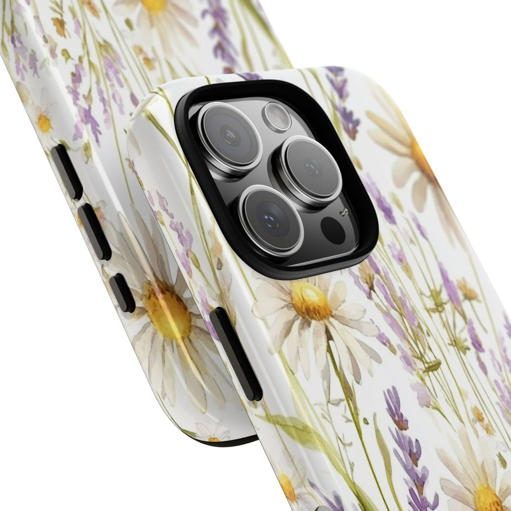 Delicate Watercolor Daisy and Lavender Case