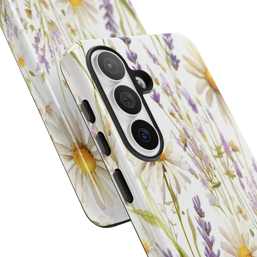 Delicate Watercolor Daisy and Lavender Case