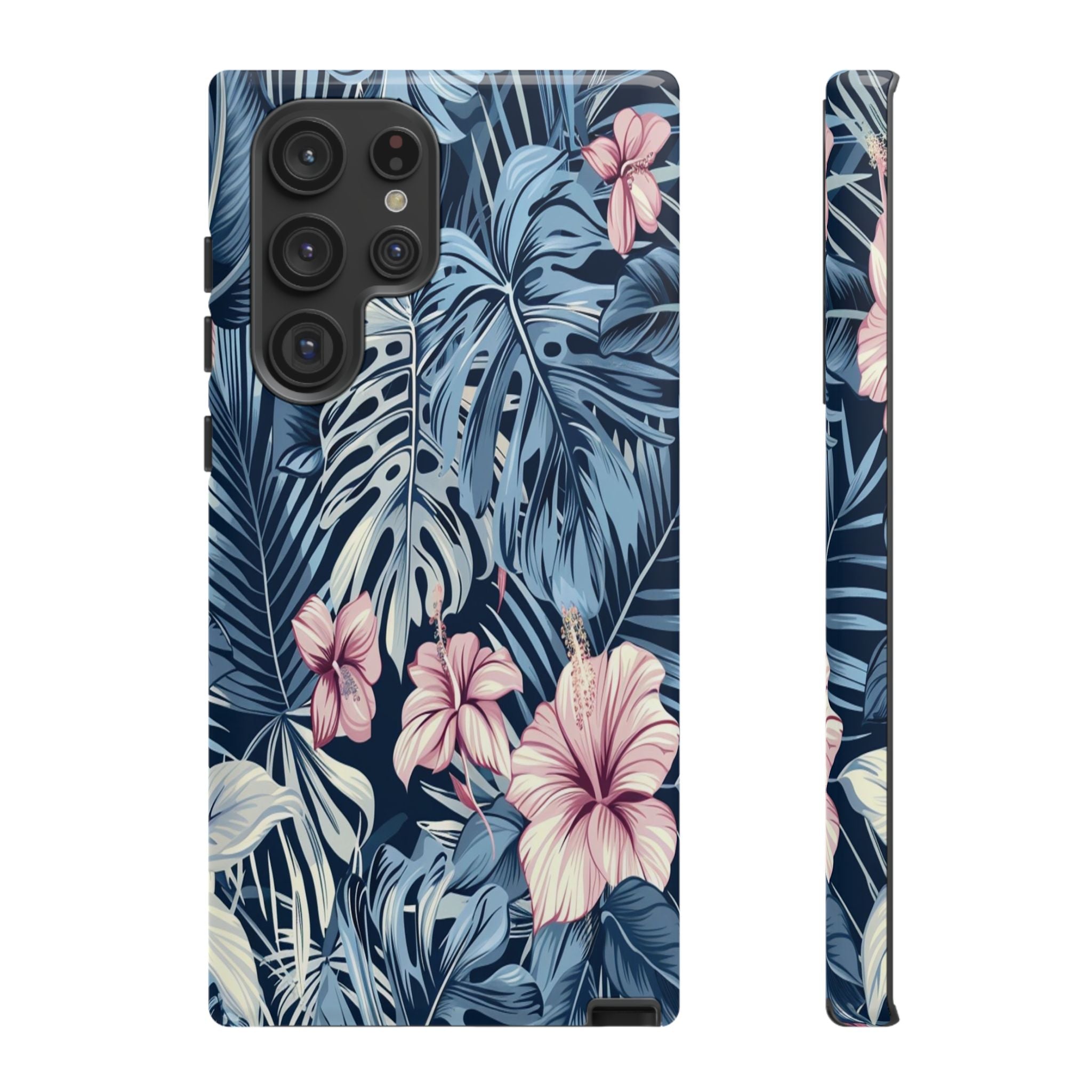 Tropical Hibiscus and Monstera Pattern