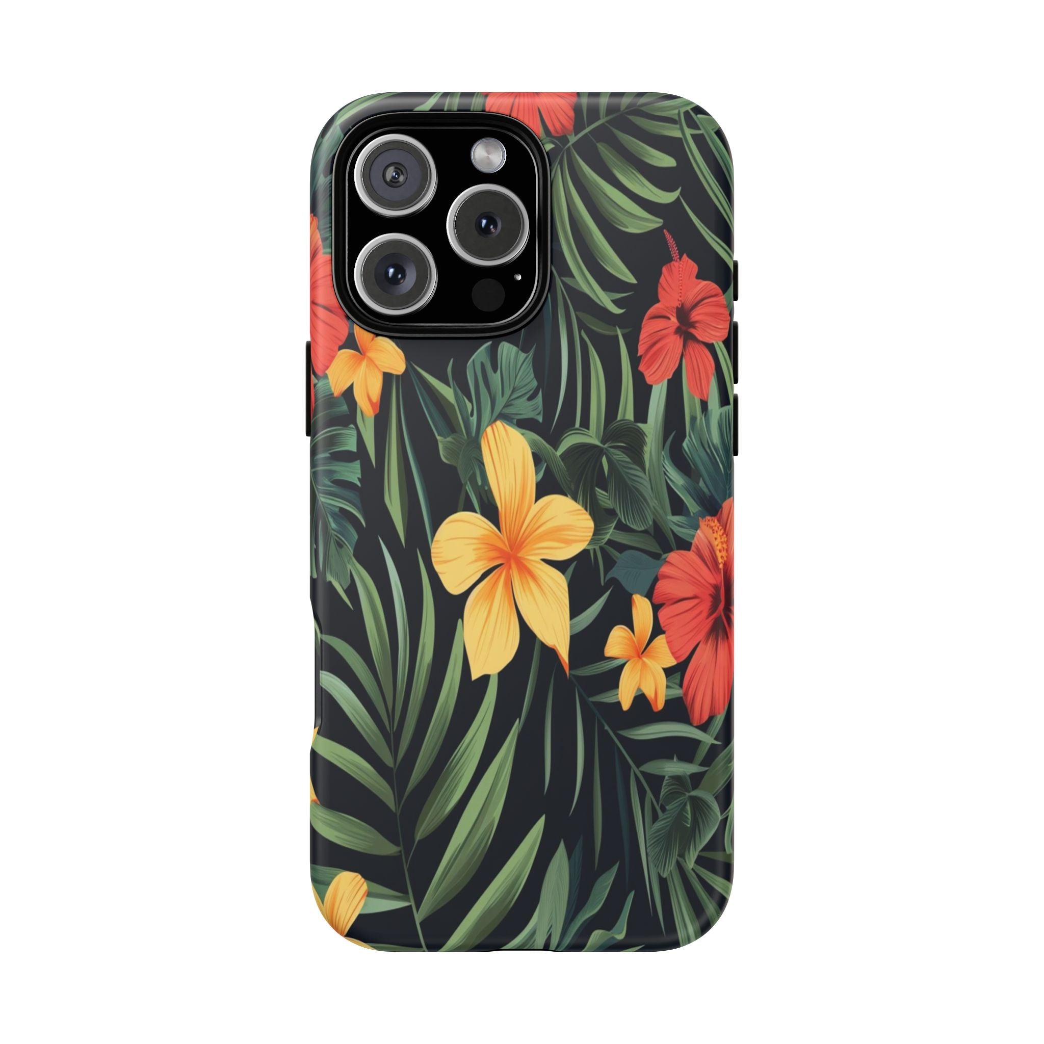 Tropical Hibiscus and Plumeria Seamless Pattern