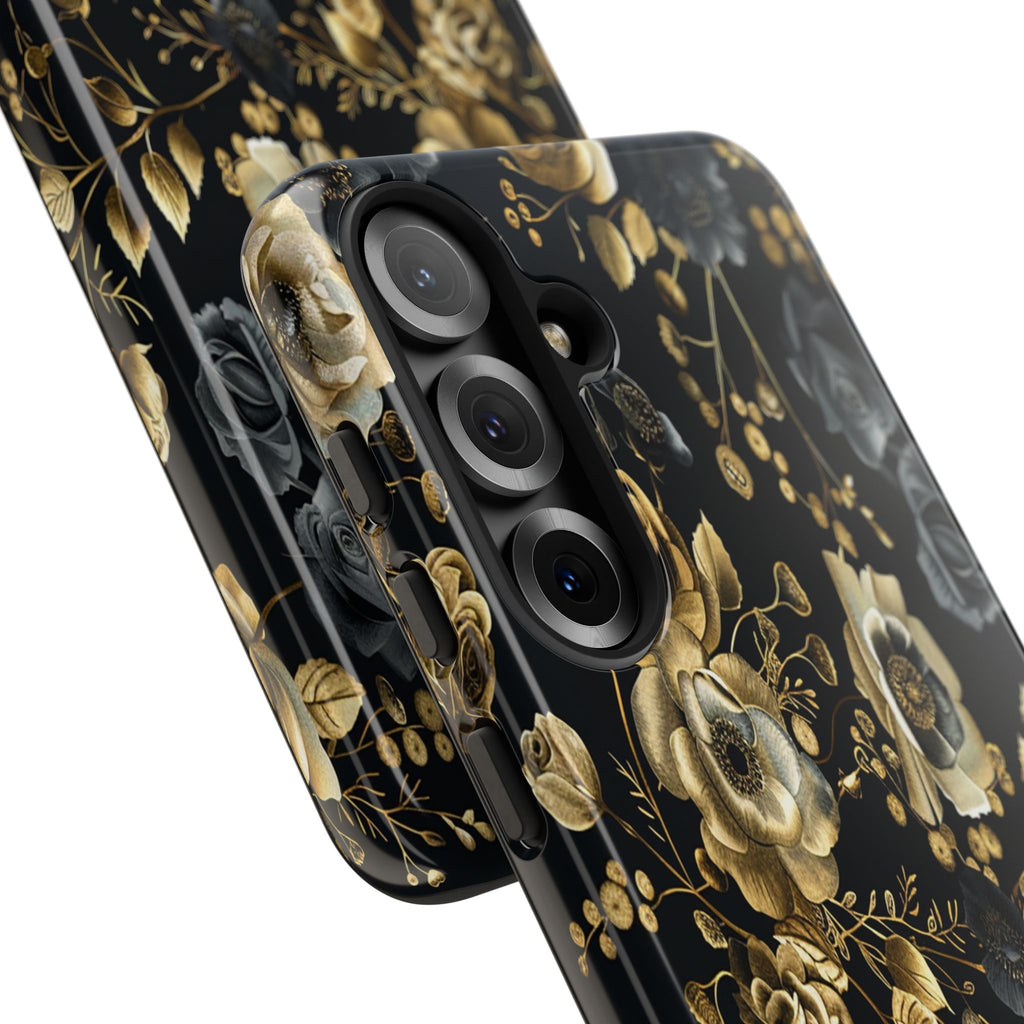 Luxurious Gold Roses on Black