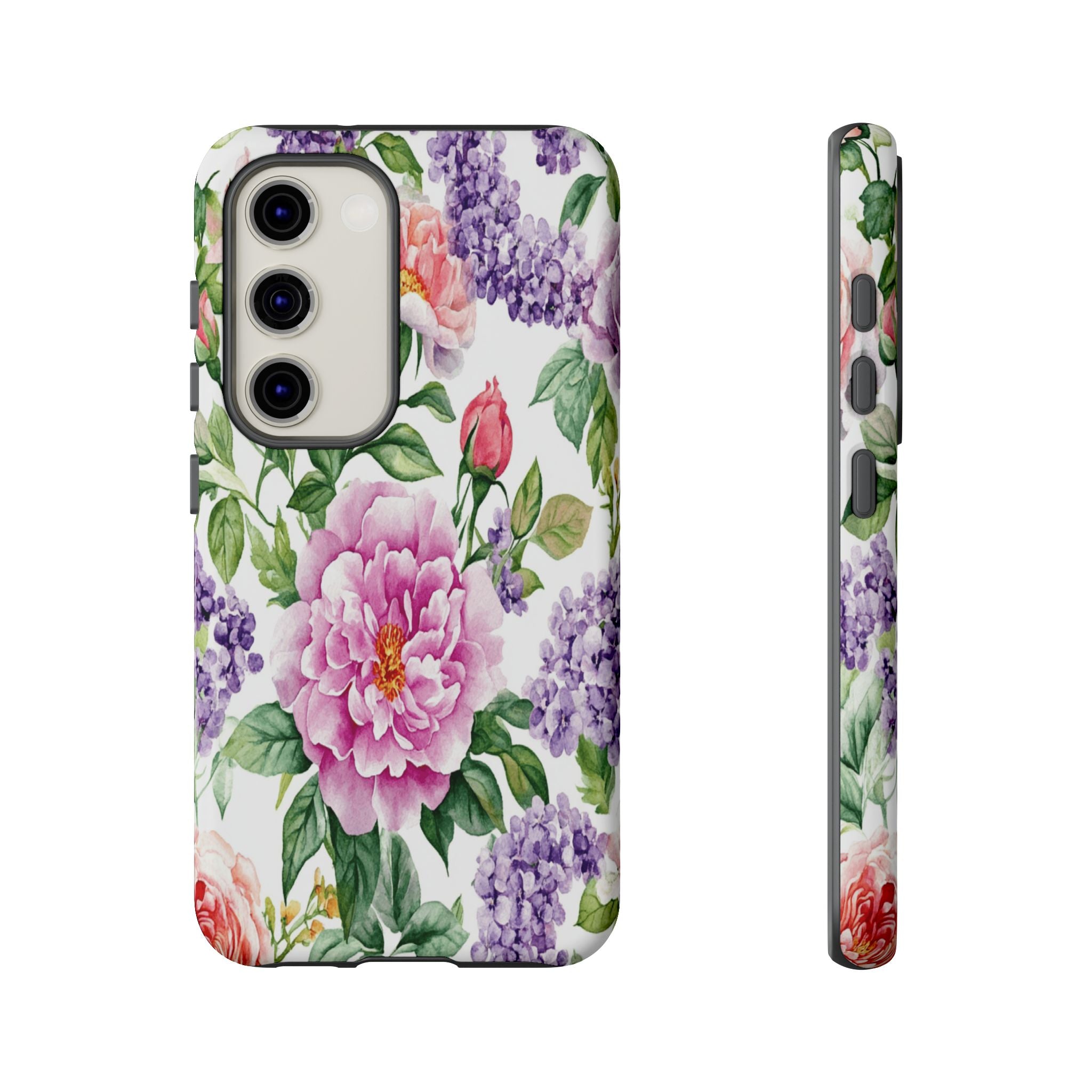 Watercolor Peonies and Lilacs