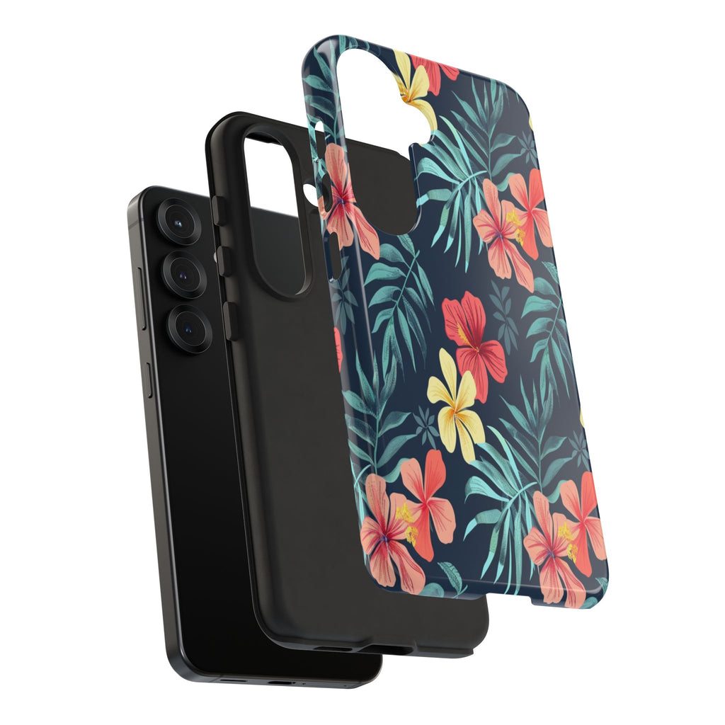 Tropical Hibiscus Navy Case