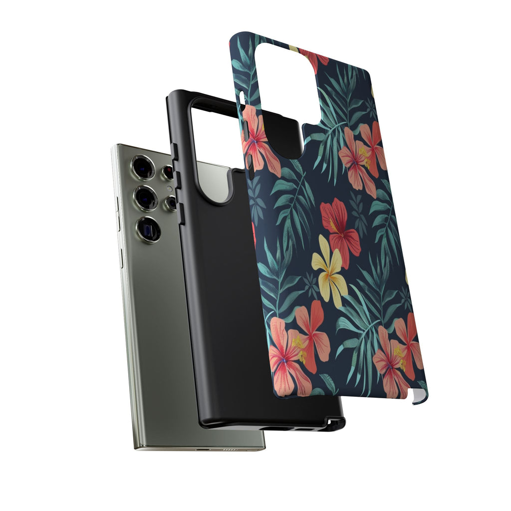 Tropical Hibiscus Navy Case