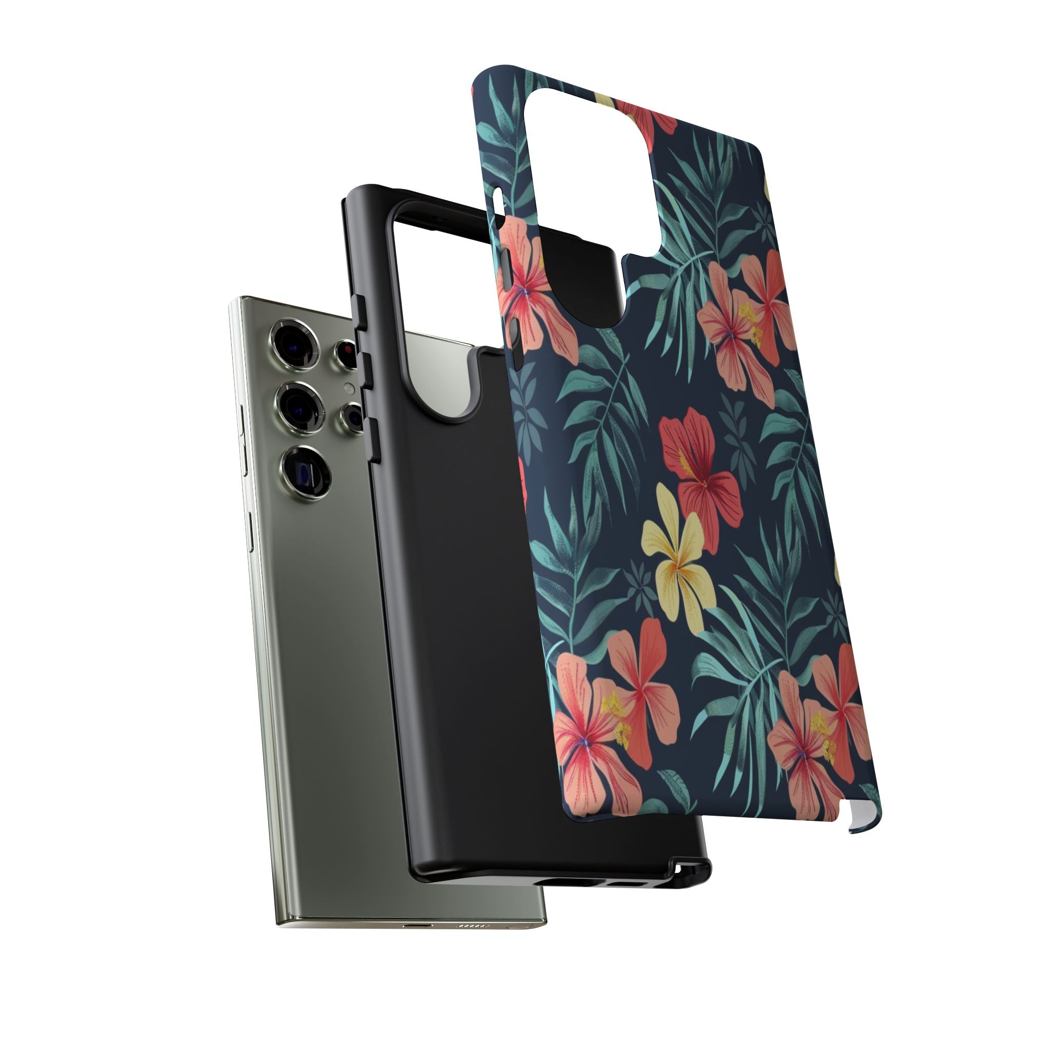Tropical Hibiscus Navy Case