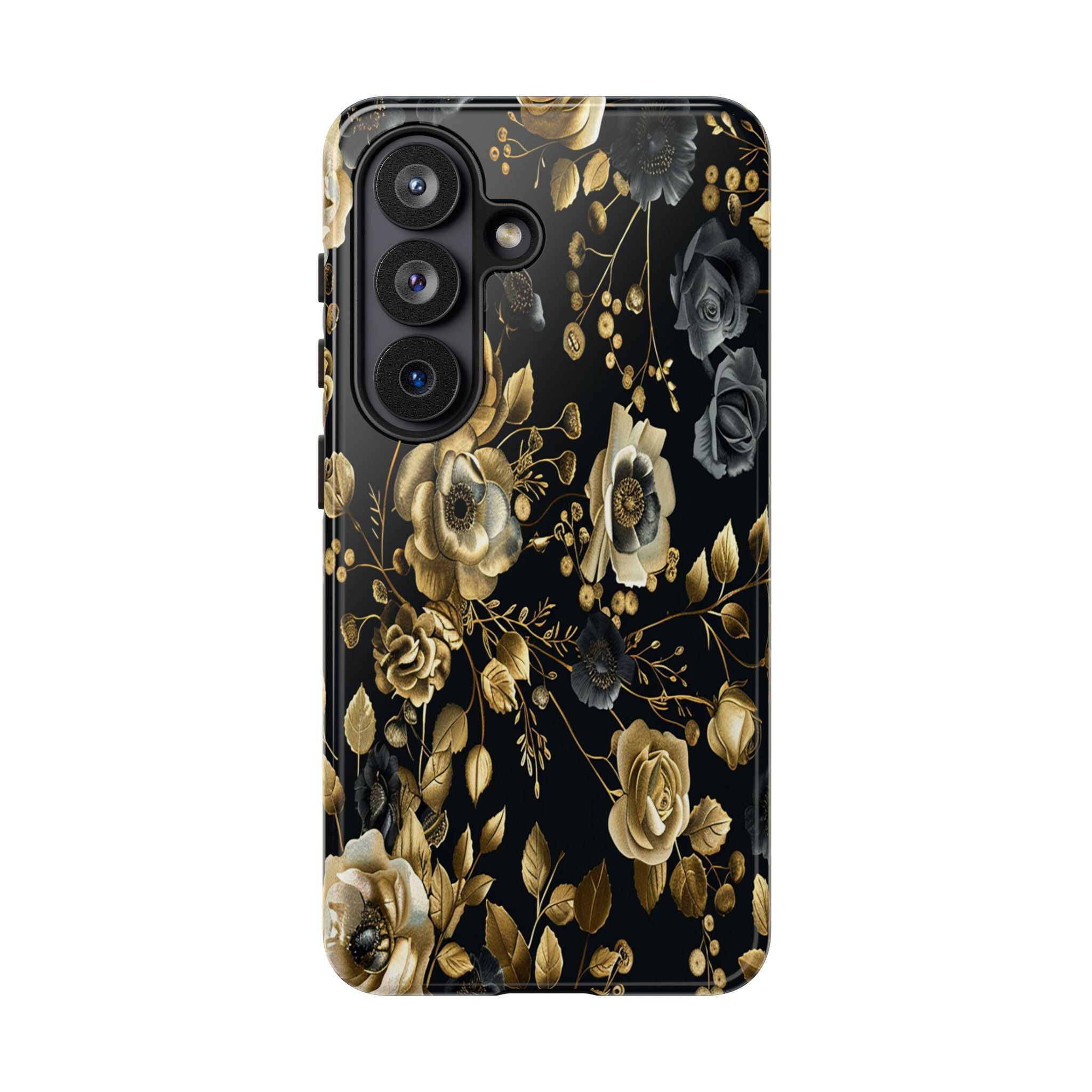 Luxurious Gold Roses on Black