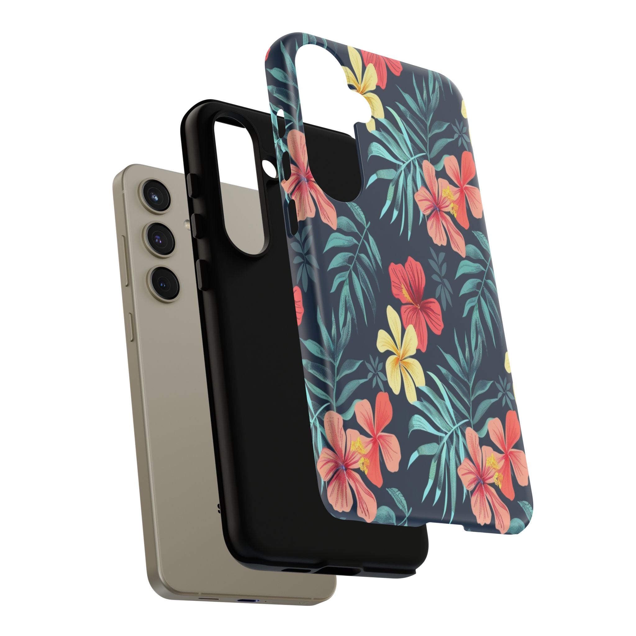 Tropical Hibiscus Navy Case