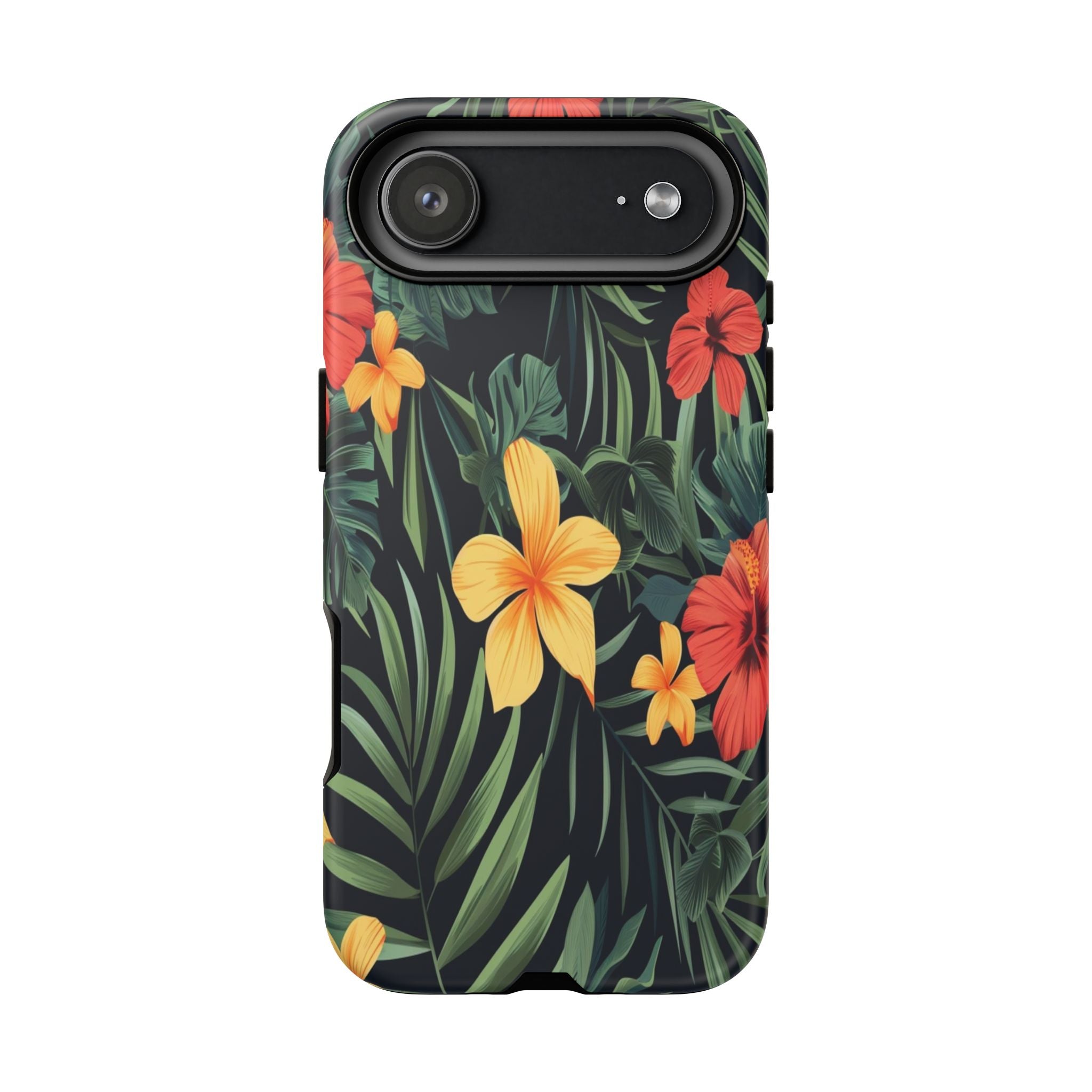 Tropical Hibiscus and Plumeria Seamless Pattern