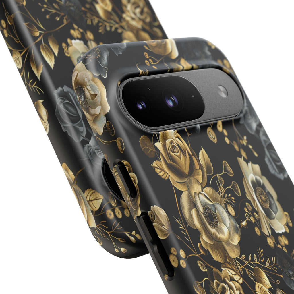 Luxurious Gold Roses on Black