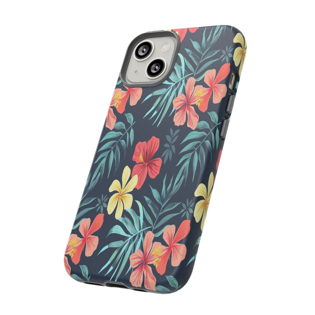 Tropical Hibiscus Navy Case