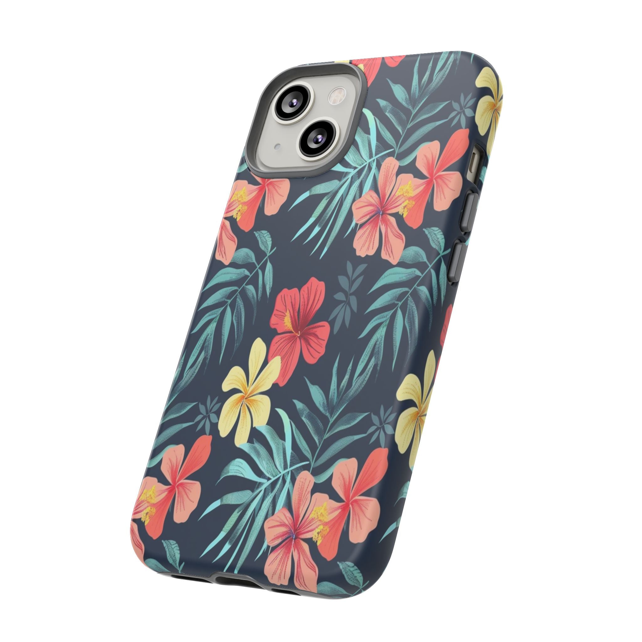 Tropical Hibiscus Navy Case