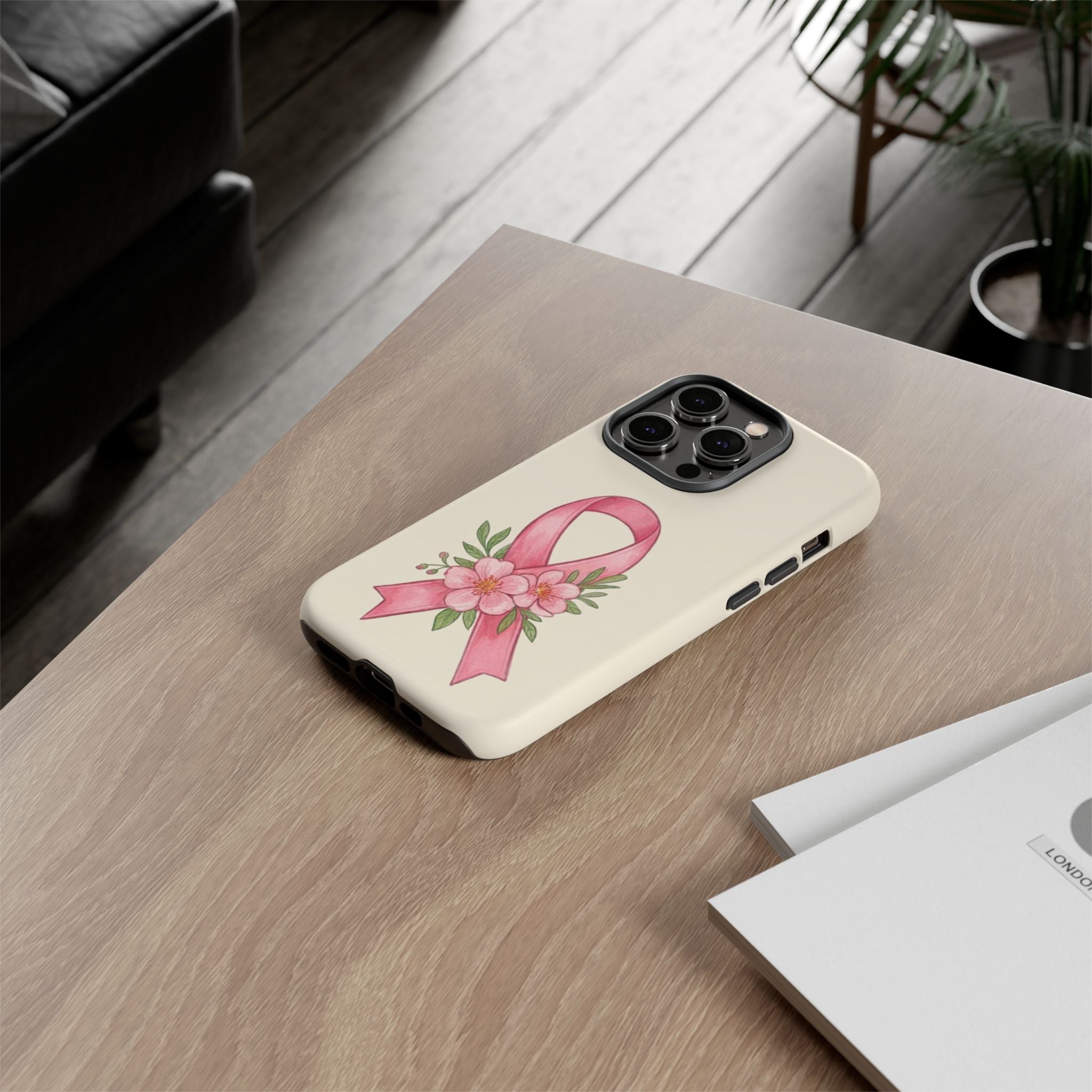 Floral Breast Cancer Awareness Case