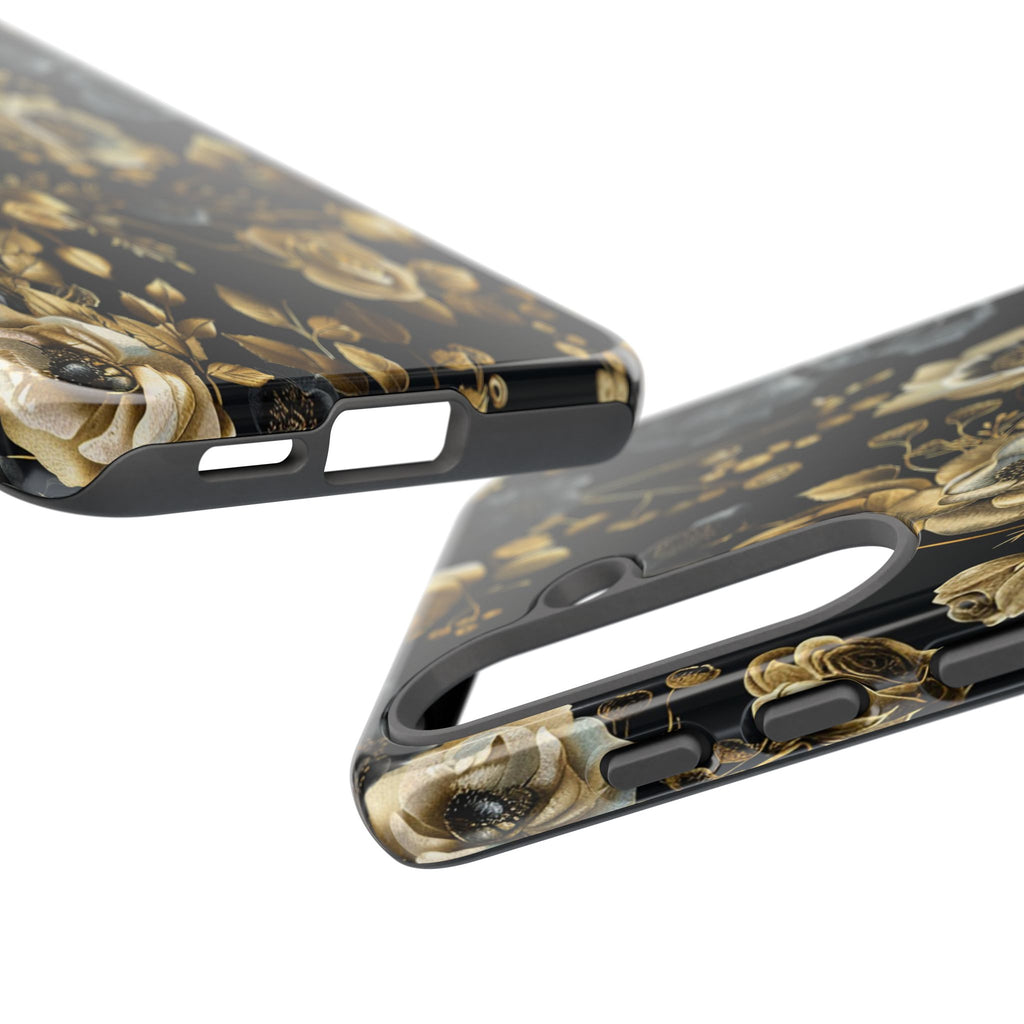 Luxurious Gold Roses on Black