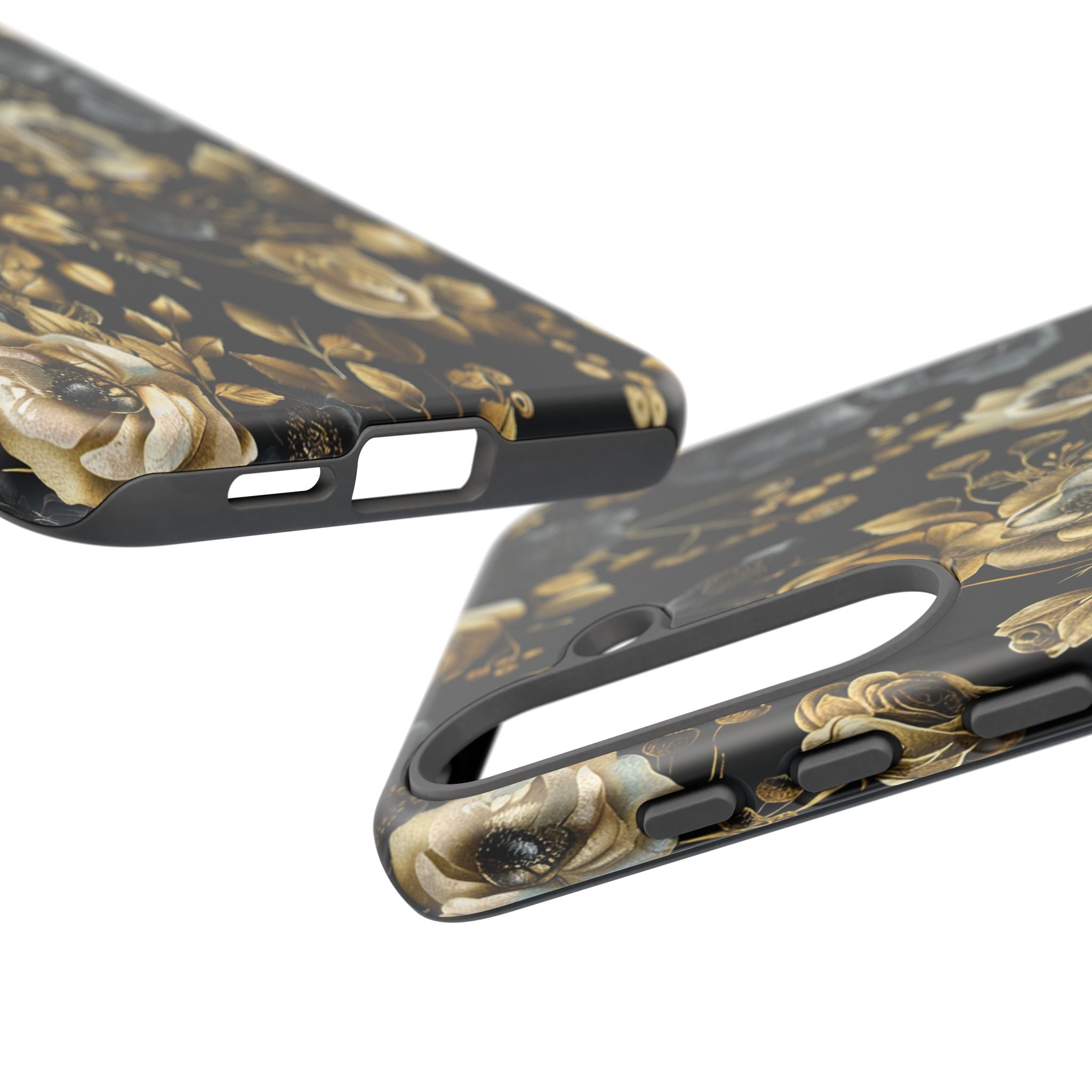 Luxurious Gold Roses on Black