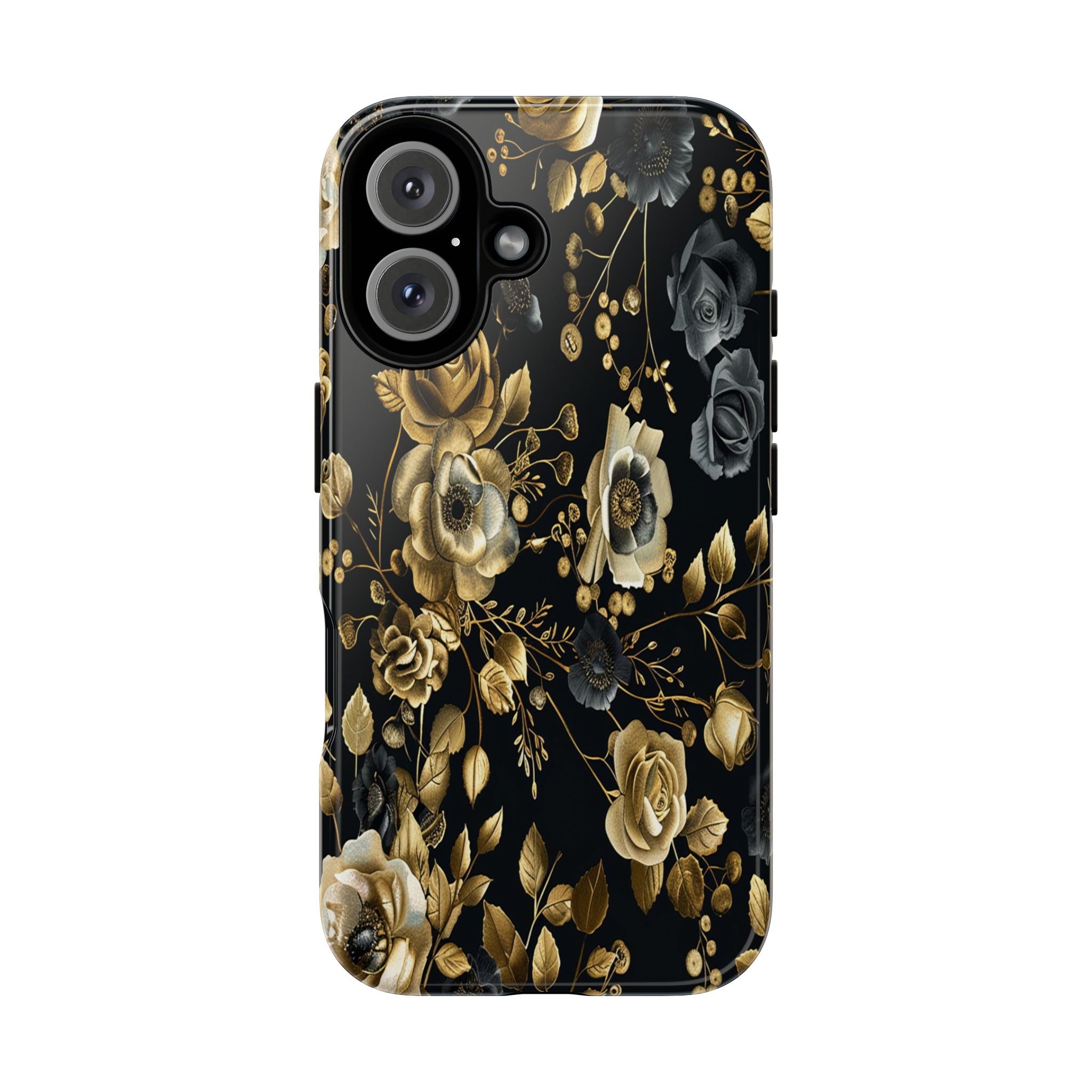 Luxurious Gold Roses on Black