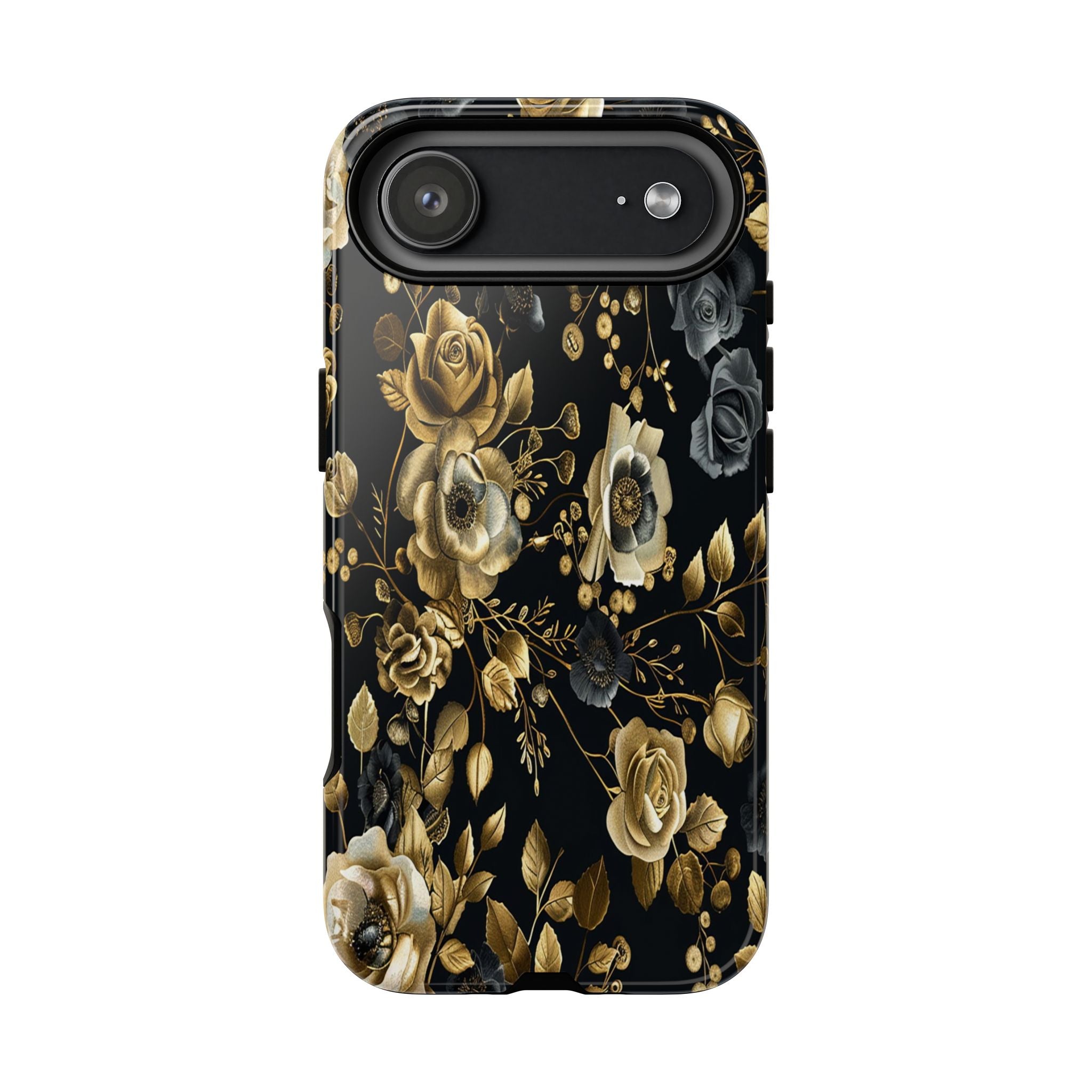 Luxurious Gold Roses on Black