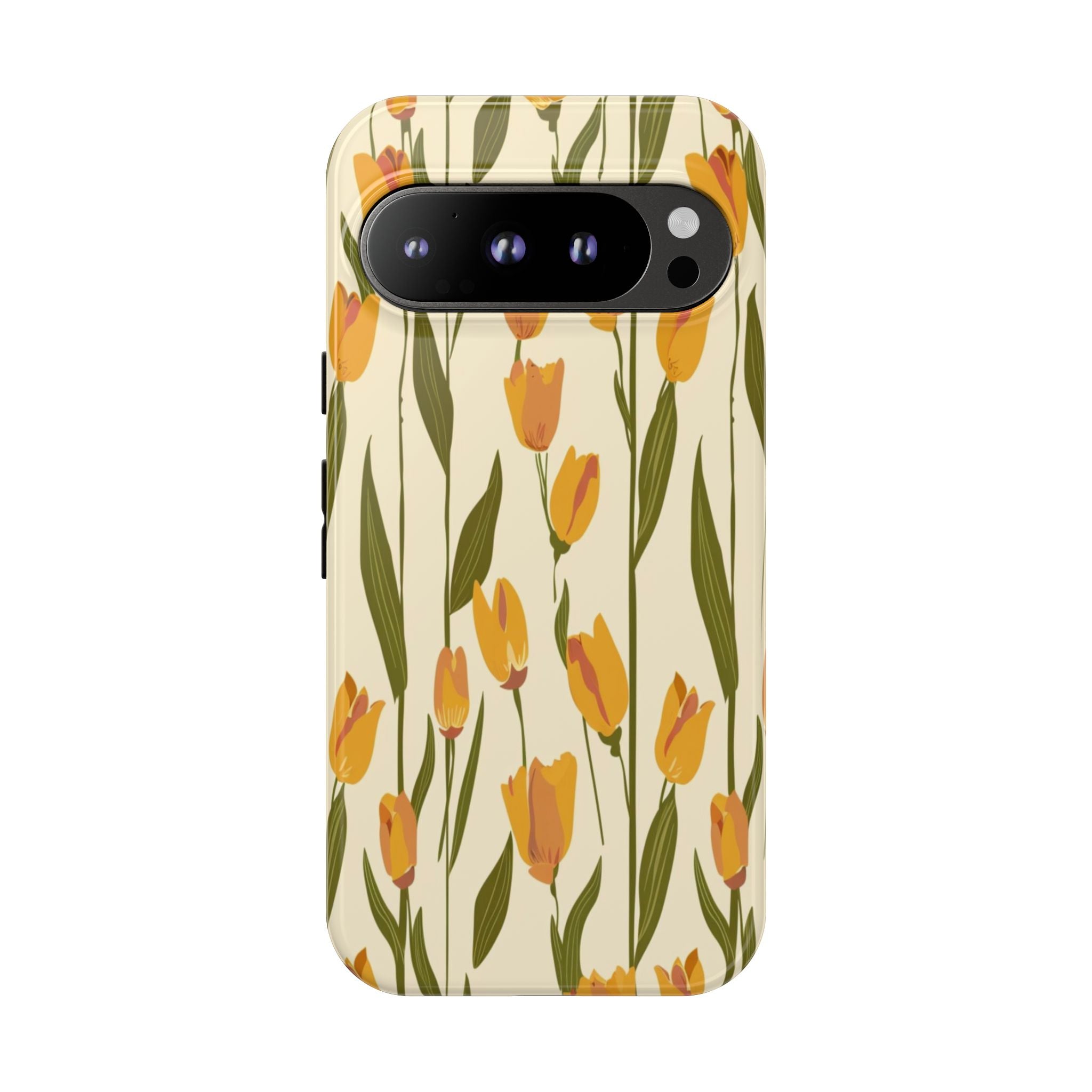 Vibrant Yellow and Orange Tulips Seamless Pattern