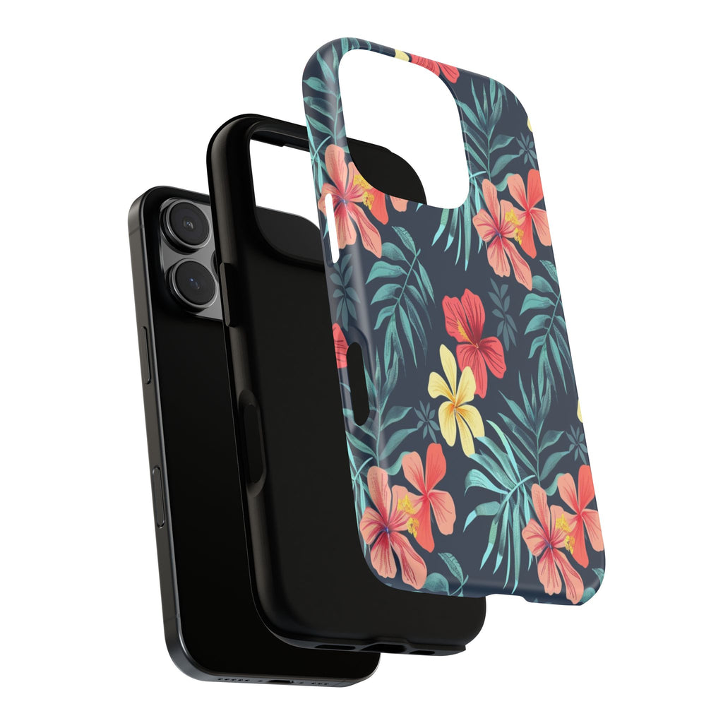 Tropical Hibiscus Navy Case