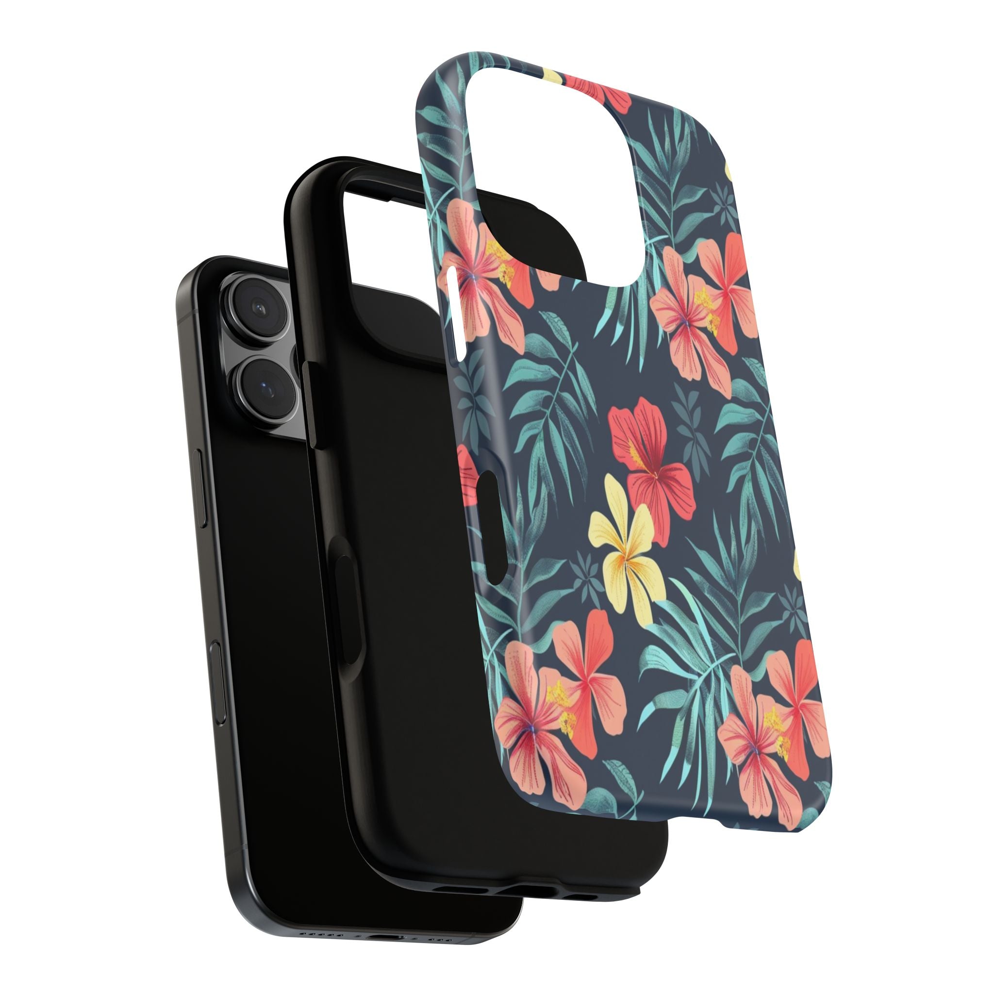 Tropical Hibiscus Navy Case