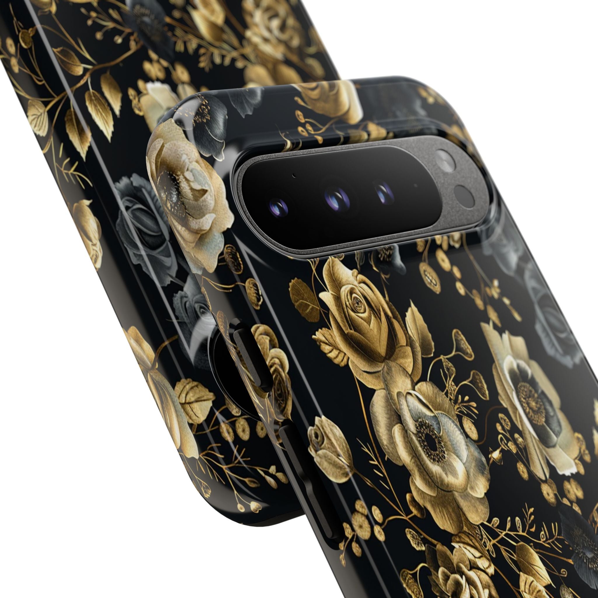 Luxurious Gold Roses on Black