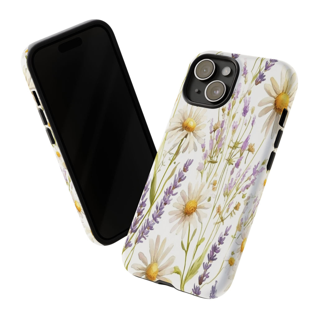 Delicate Watercolor Daisy and Lavender Case