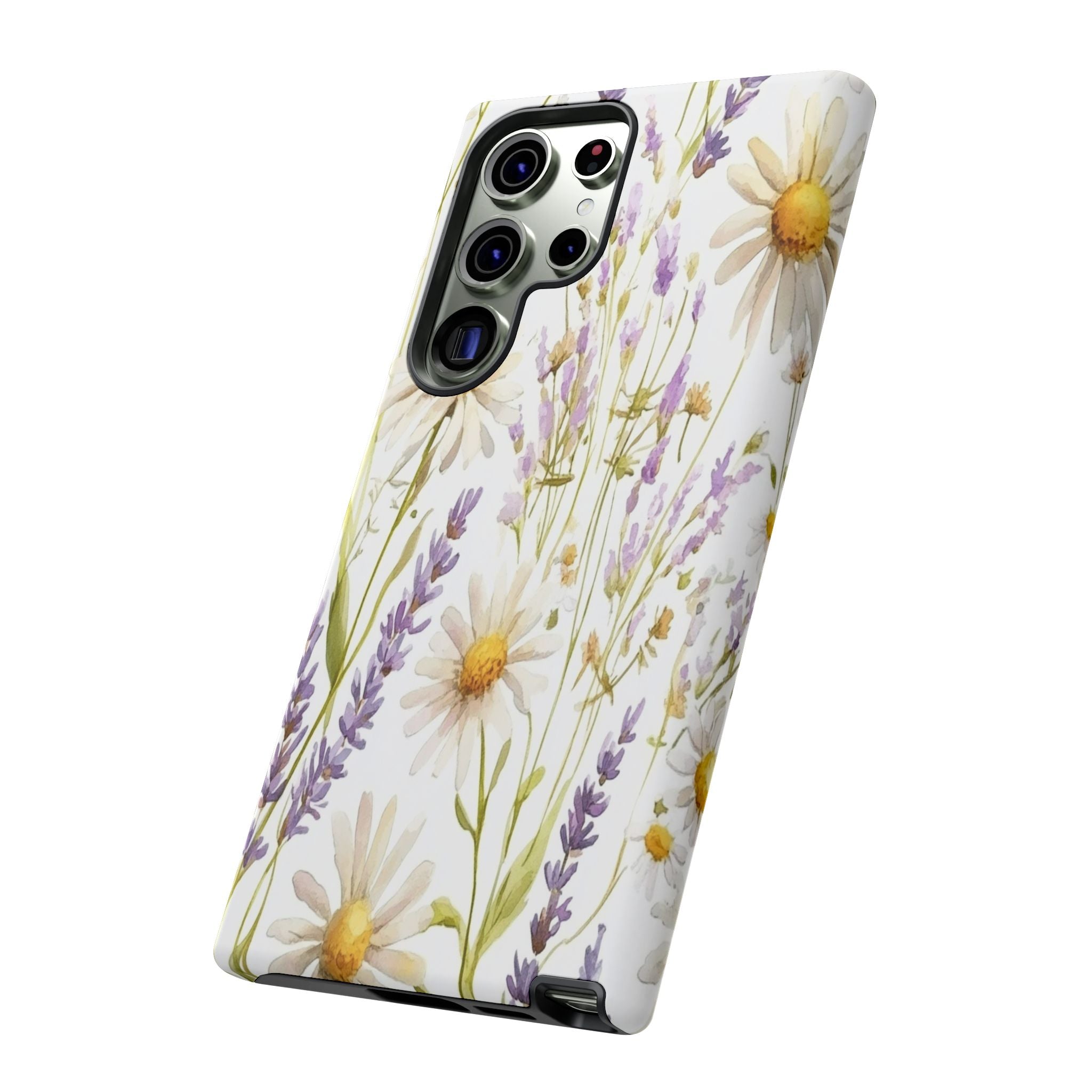 Delicate Watercolor Daisy and Lavender Case