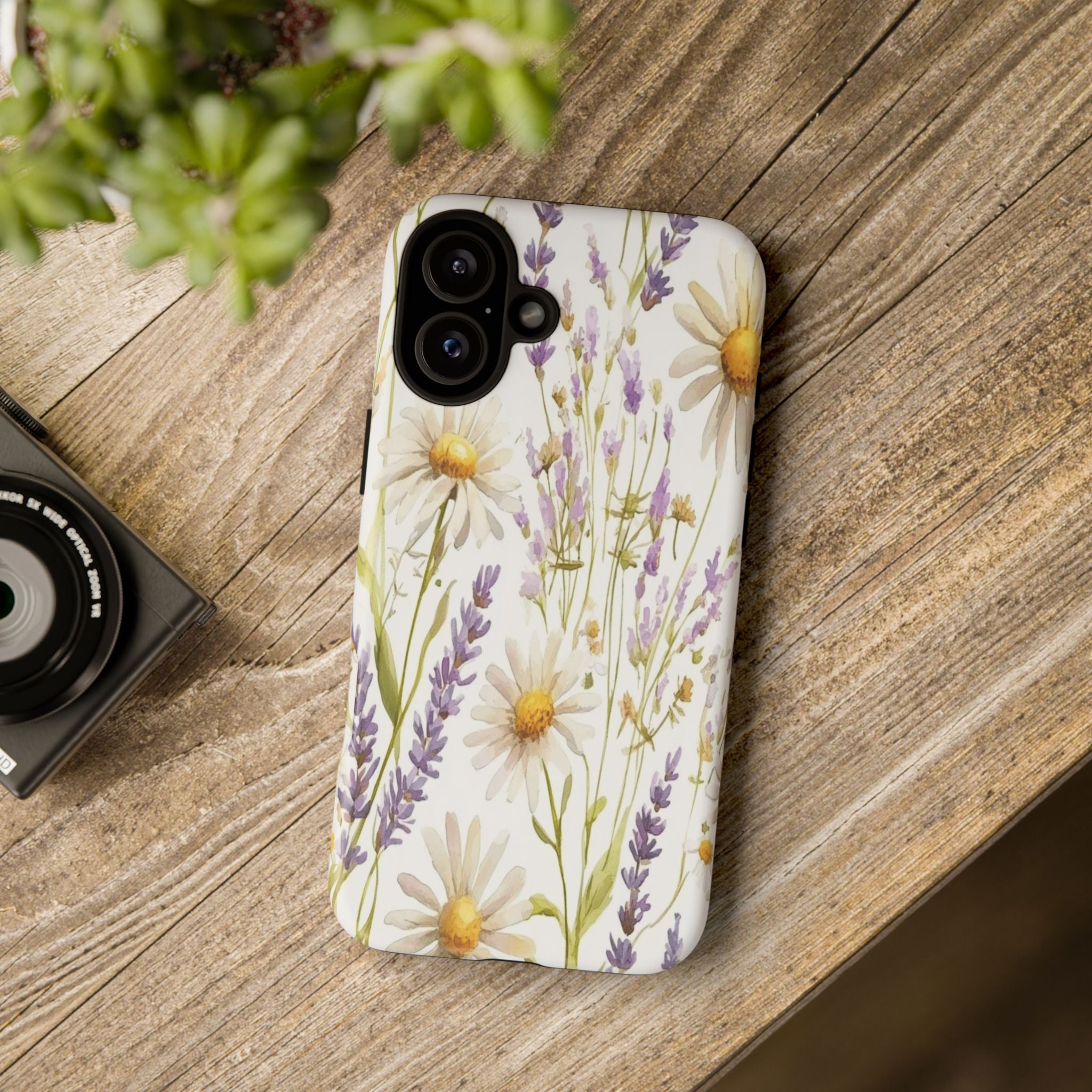 Delicate Watercolor Daisy and Lavender Case