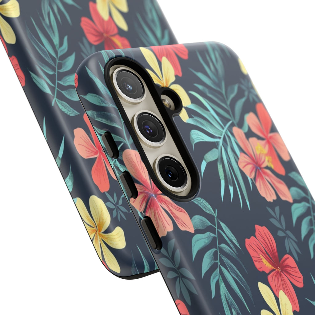 Tropical Hibiscus Navy Case