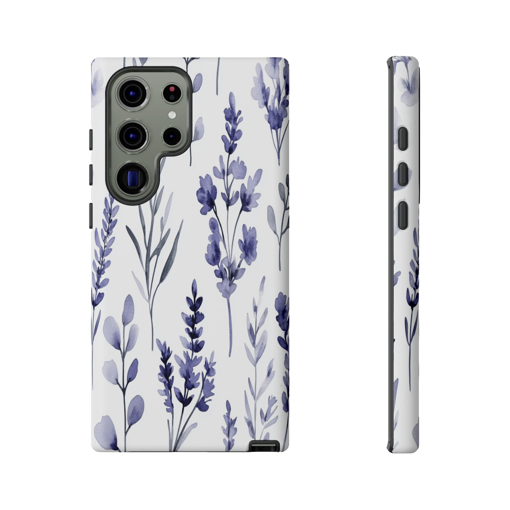 Delicate Purple Botanical Watercolor Floral Pattern