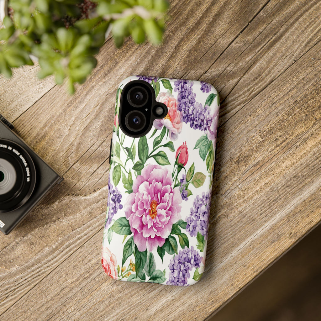 Watercolor Peonies and Lilacs Case