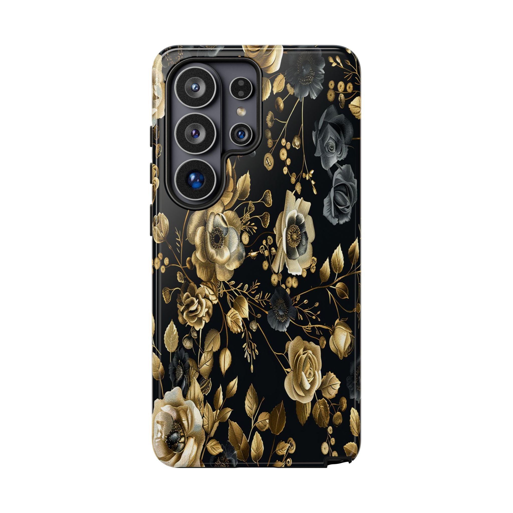 Luxurious Gold Roses on Black