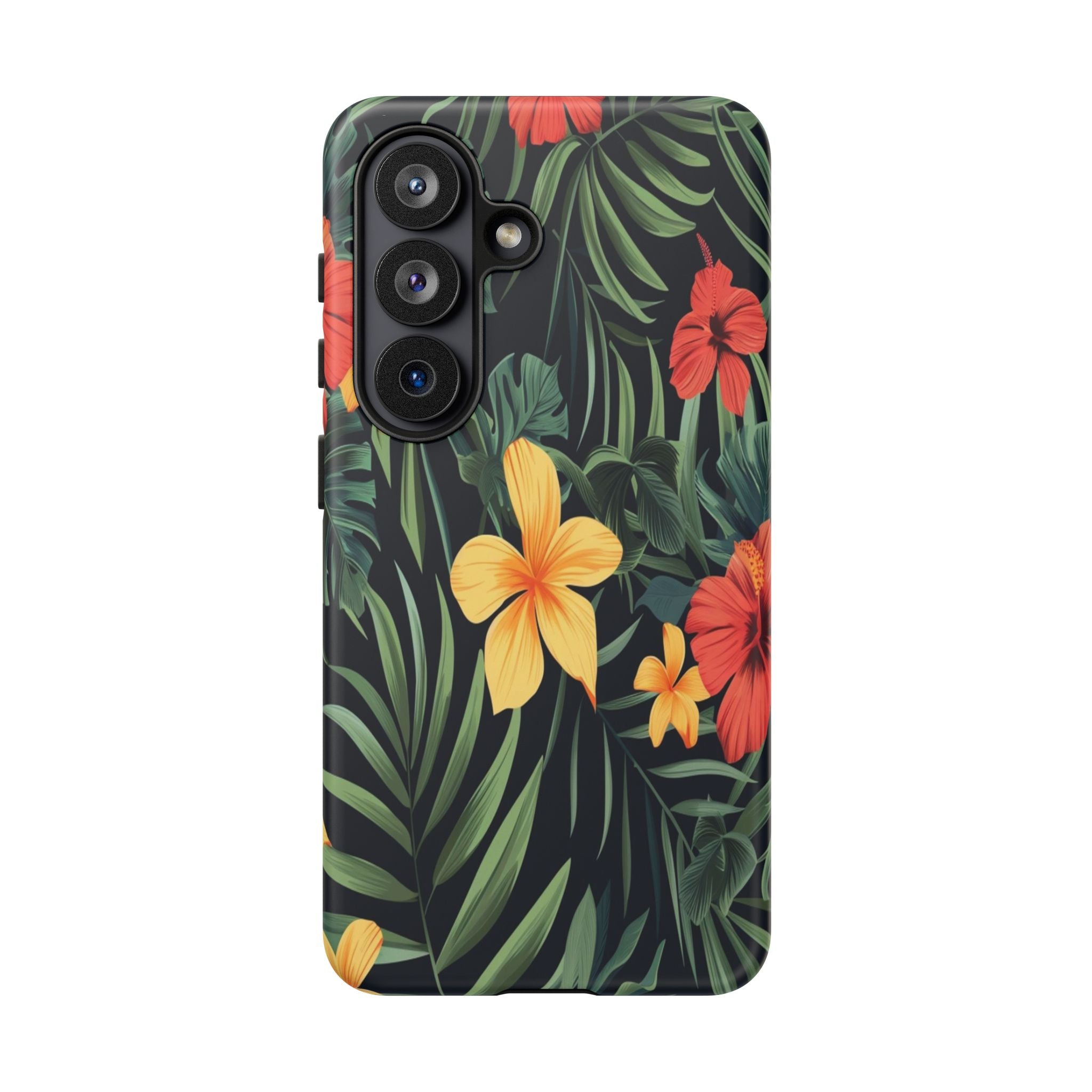 Tropical Hibiscus and Plumeria Seamless Pattern