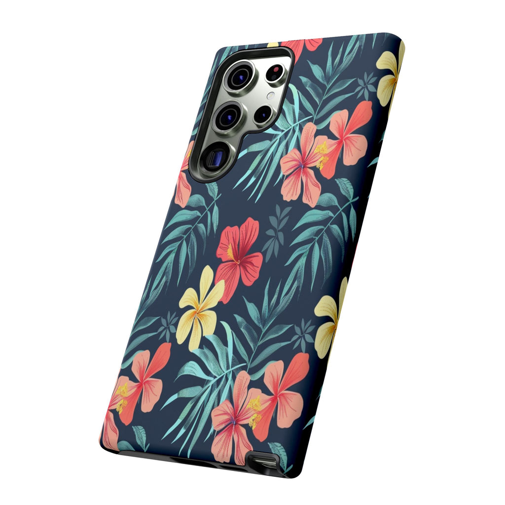Tropical Hibiscus Navy Case