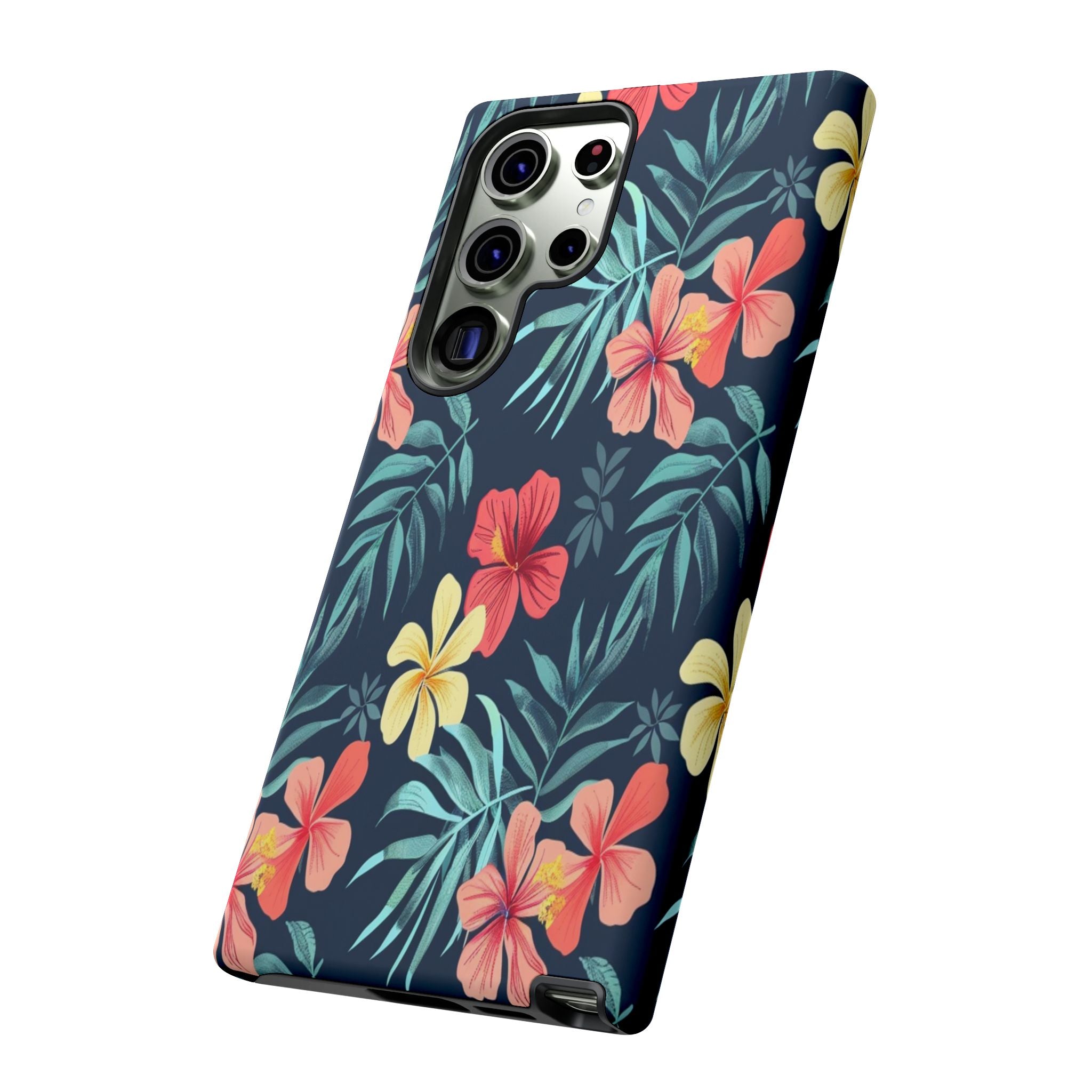 Tropical Hibiscus Navy Case