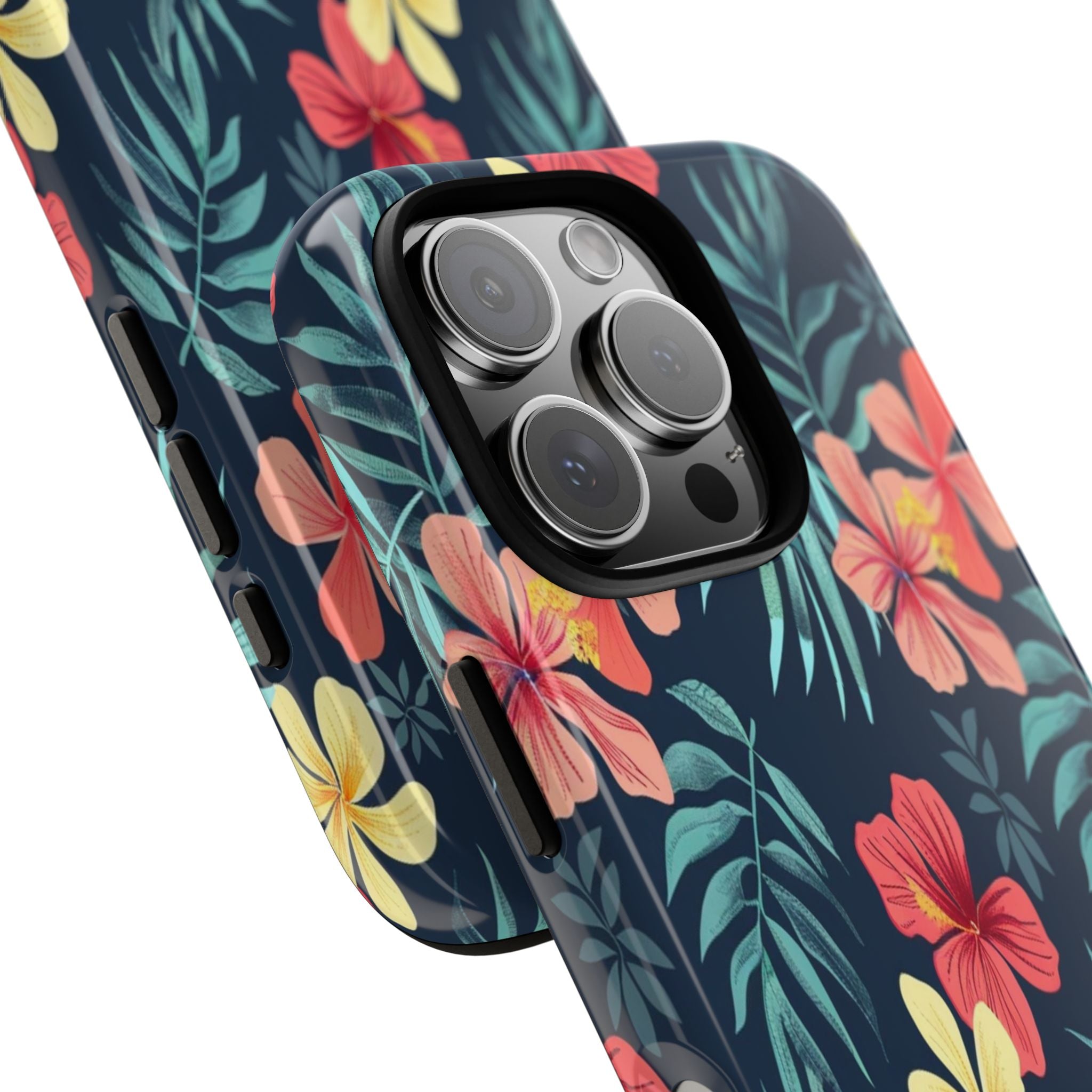 Tropical Hibiscus Navy Case