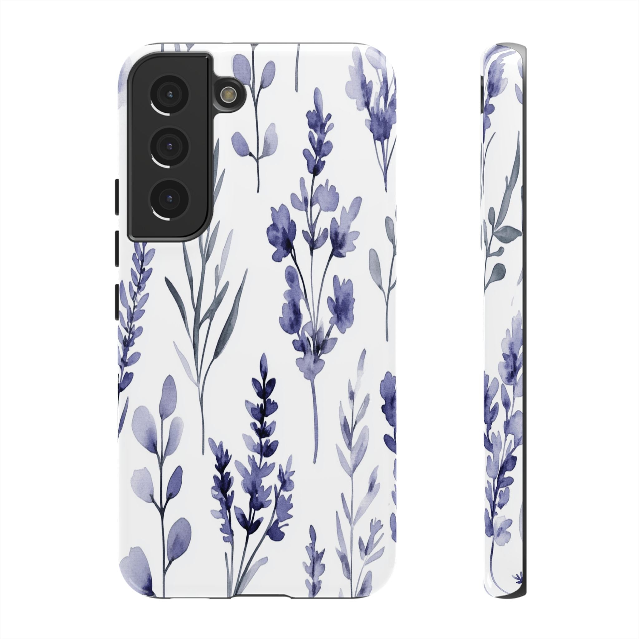 Delicate Purple Botanical Watercolor Floral Pattern