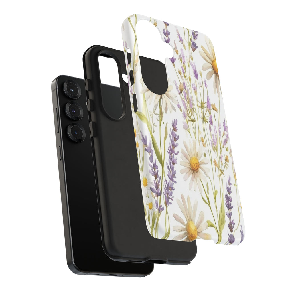 Delicate Watercolor Daisy and Lavender Case