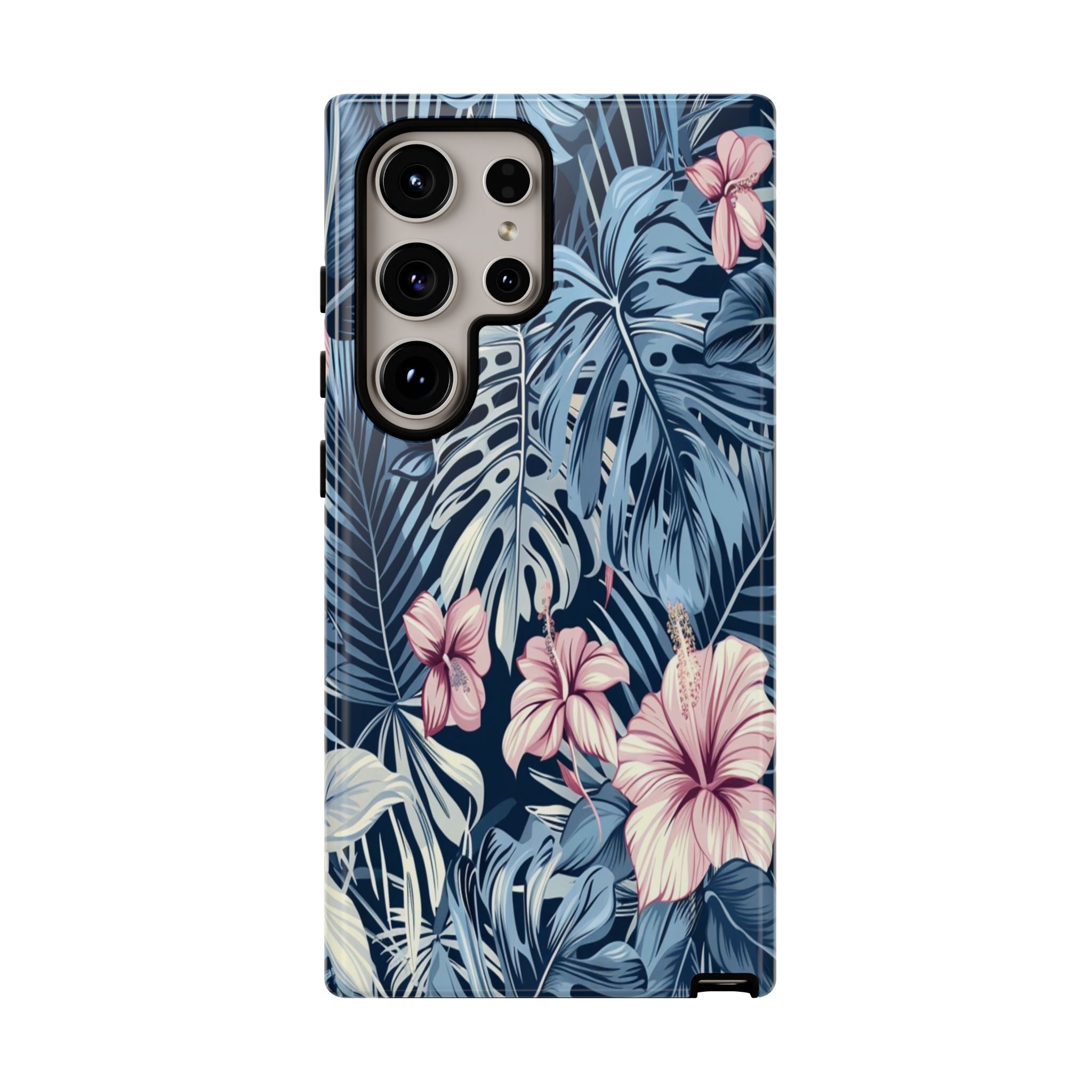 Tropical Hibiscus and Monstera Pattern