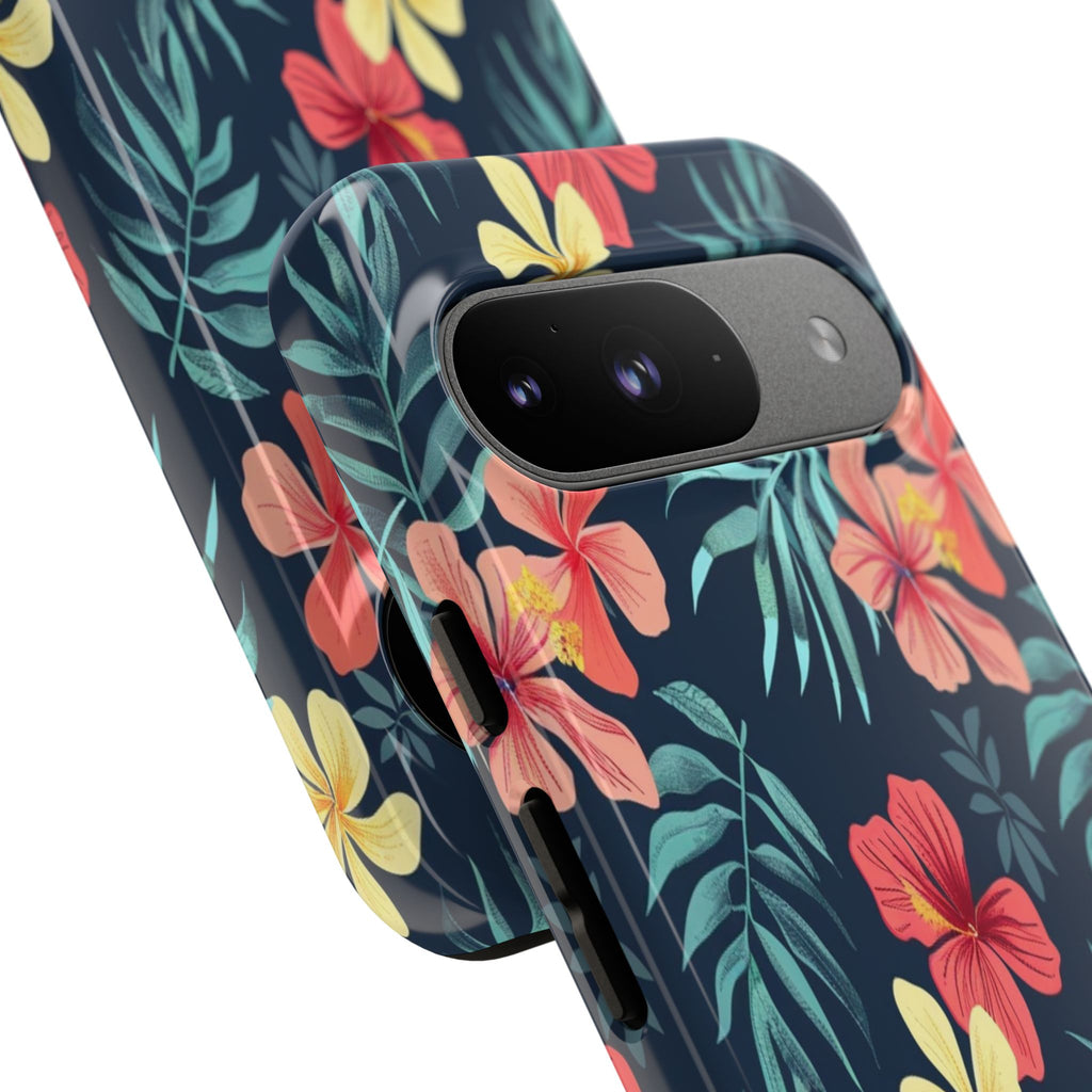 Tropical Hibiscus Navy Case