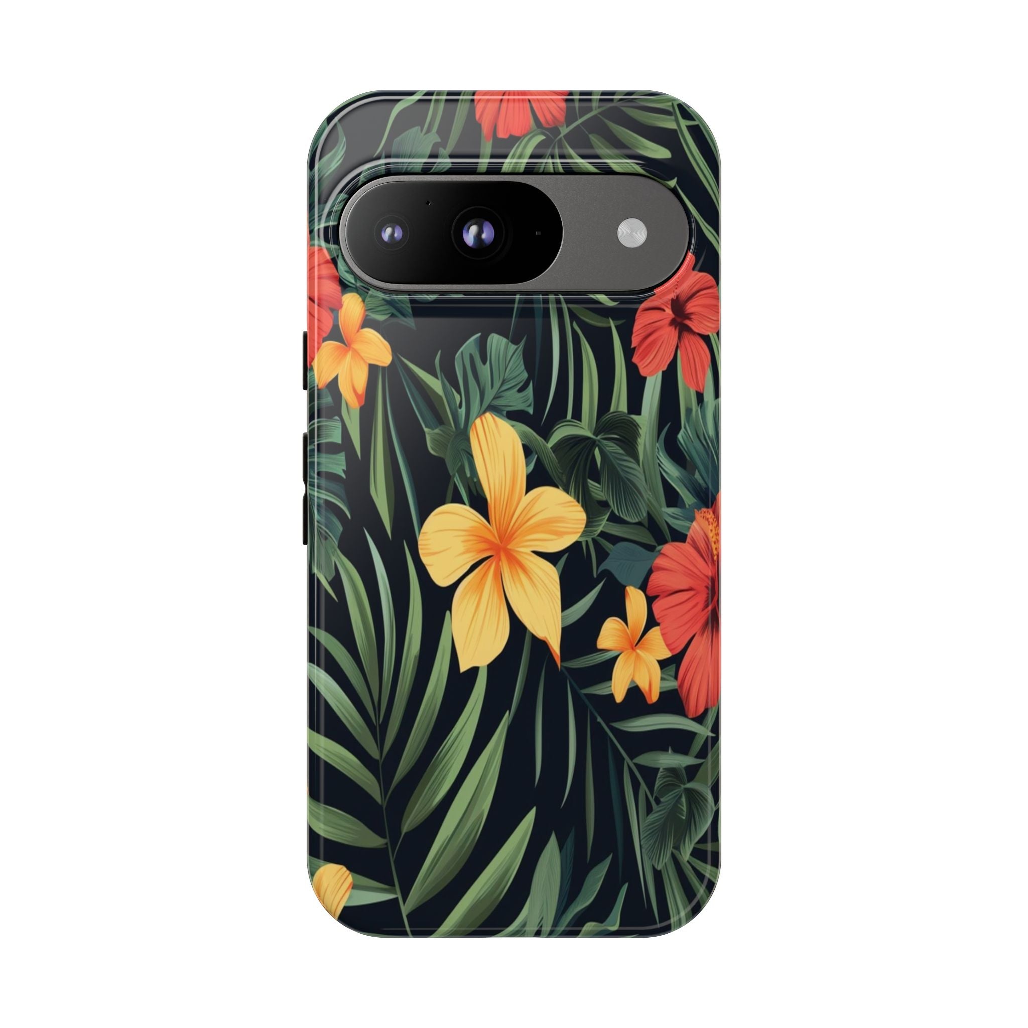 Tropical Hibiscus and Plumeria Seamless Pattern