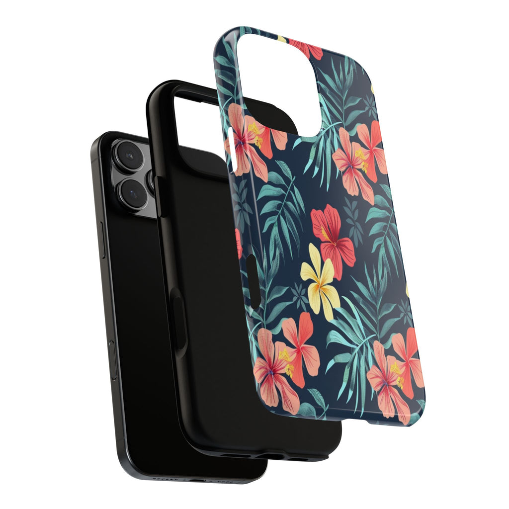 Tropical Hibiscus Navy Case