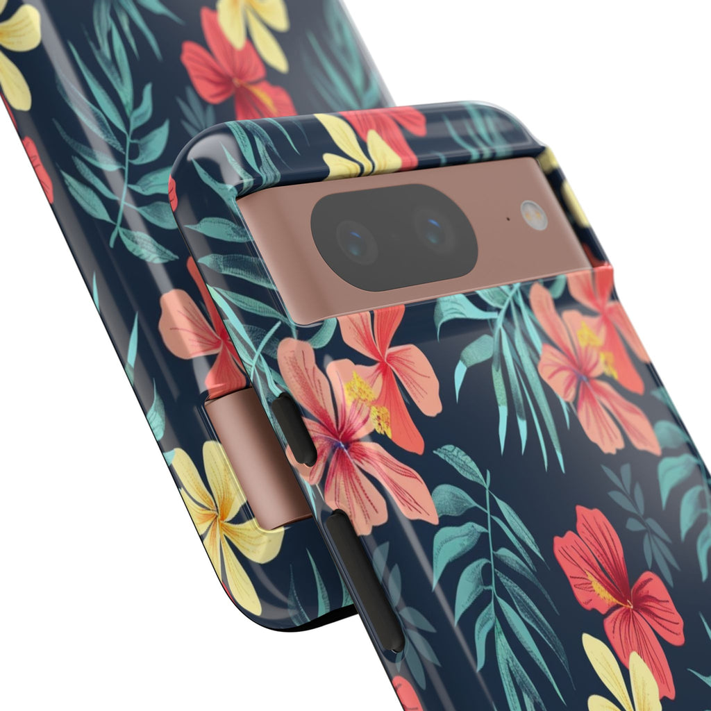 Tropical Hibiscus Navy Case