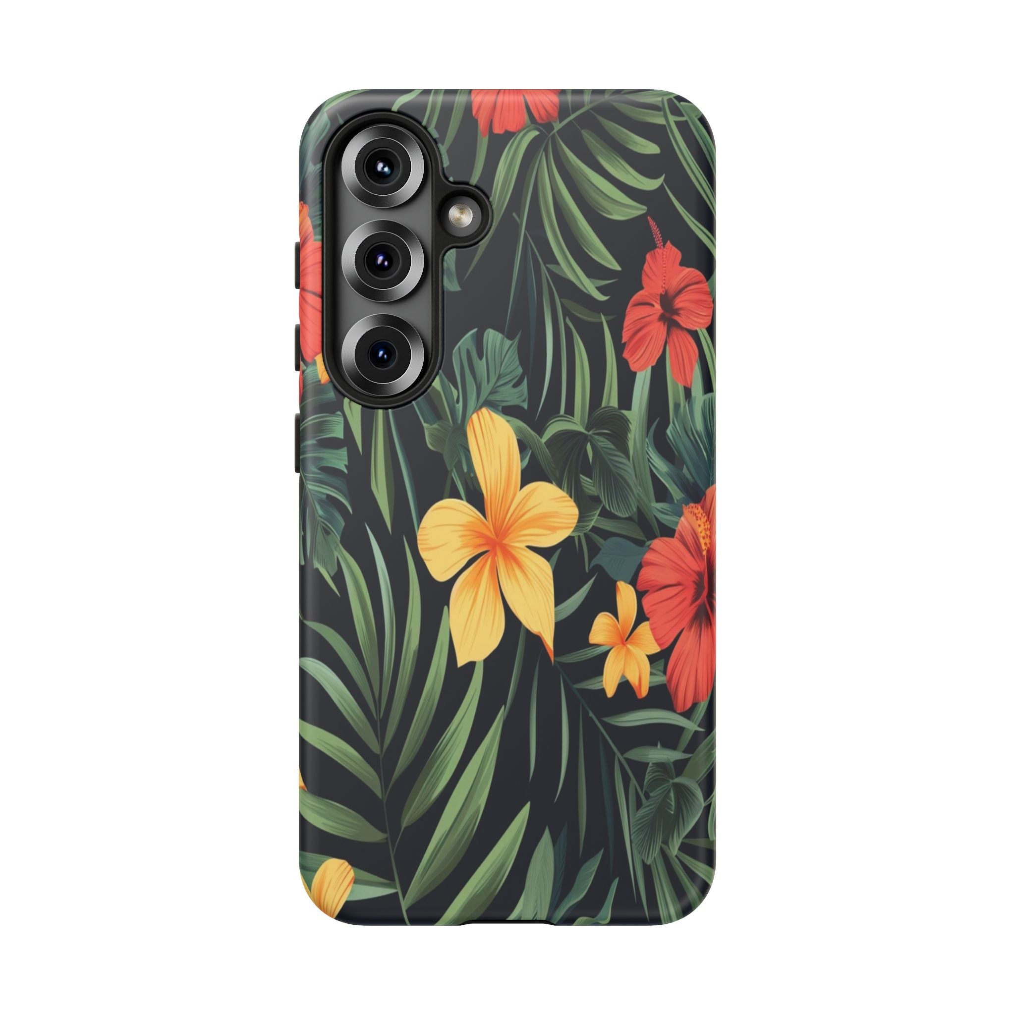 Tropical Hibiscus and Plumeria Seamless Pattern