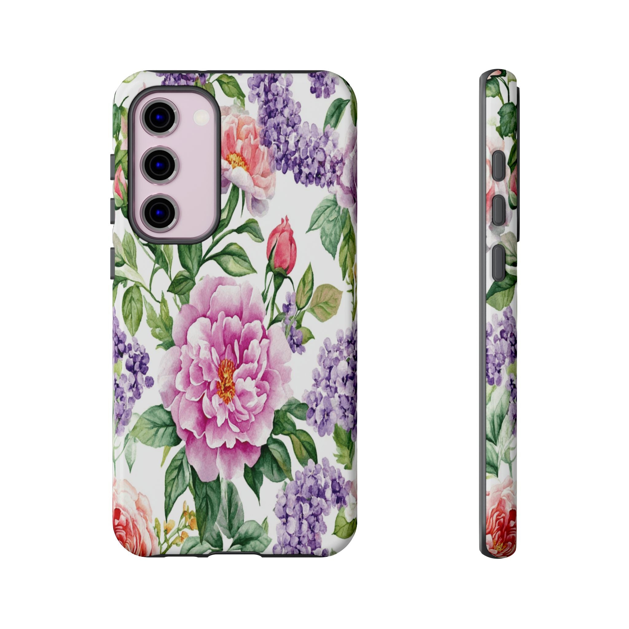 Watercolor Peonies and Lilacs