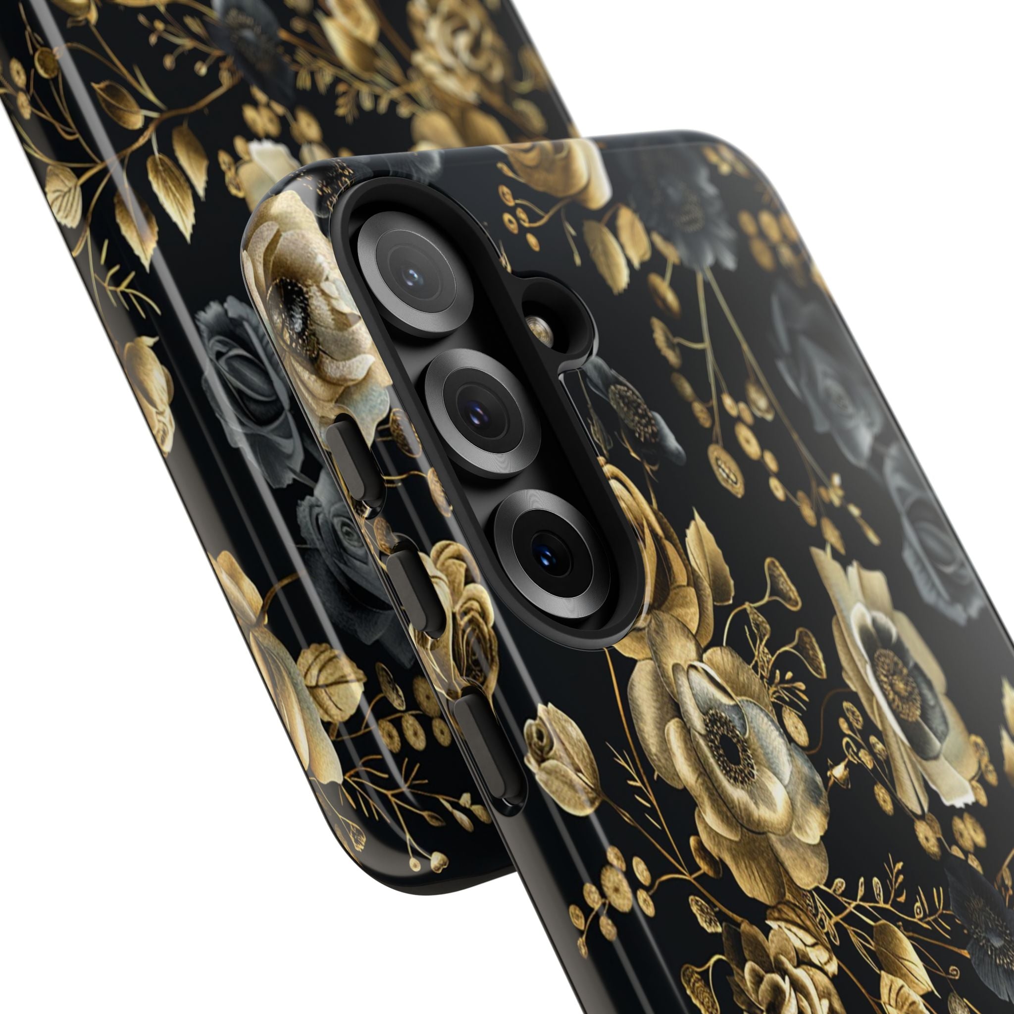 Luxurious Gold Roses on Black