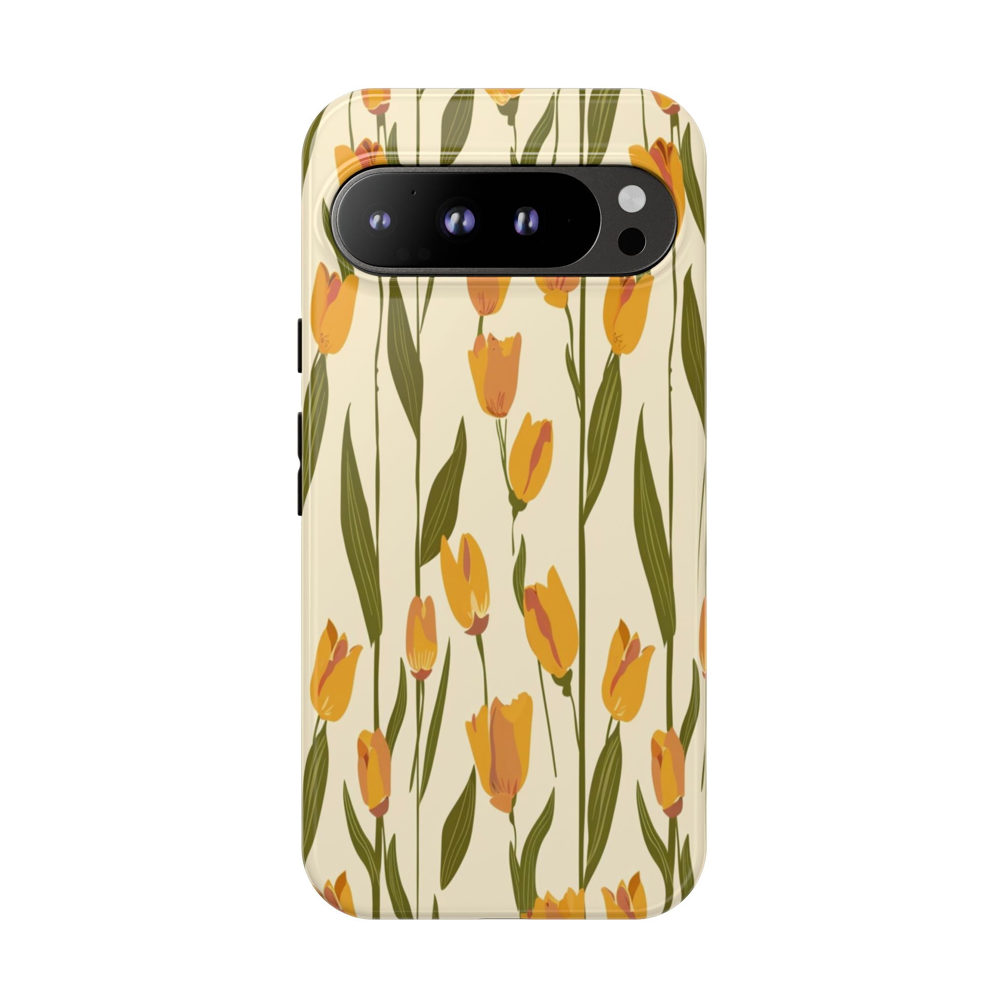 Vibrant Yellow and Orange Tulips Seamless Pattern