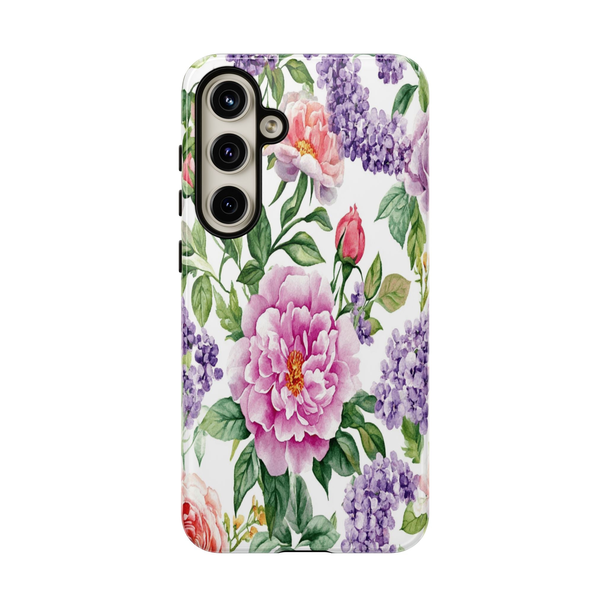 Watercolor Peonies and Lilacs